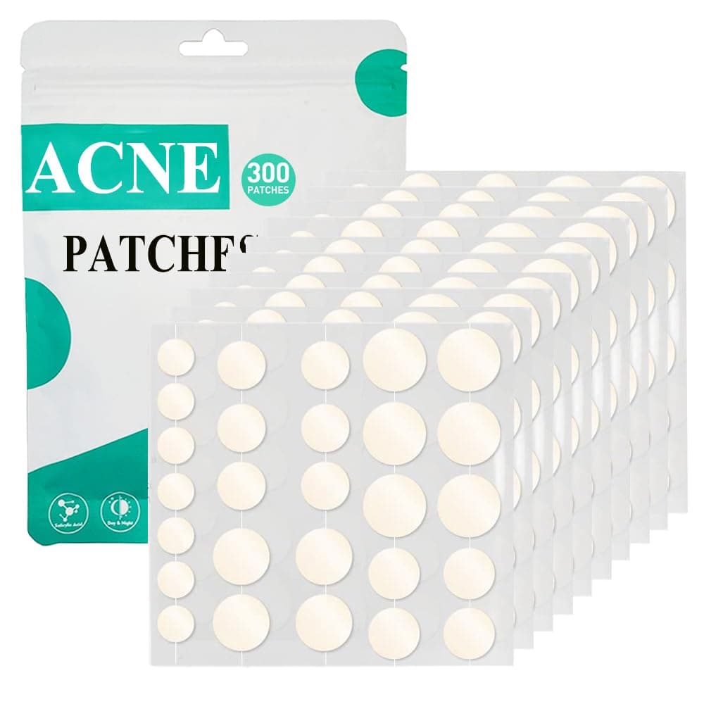 Zemolo 300 PCS Parches Para Granos,Pimple Patch Parches Acne Hidrocoloides Cubierta Absorbente Invisible,Uso Diurno Y Nocturno En Uno, Enriquecido Con Aceite De Té Y Ácido Salicílico