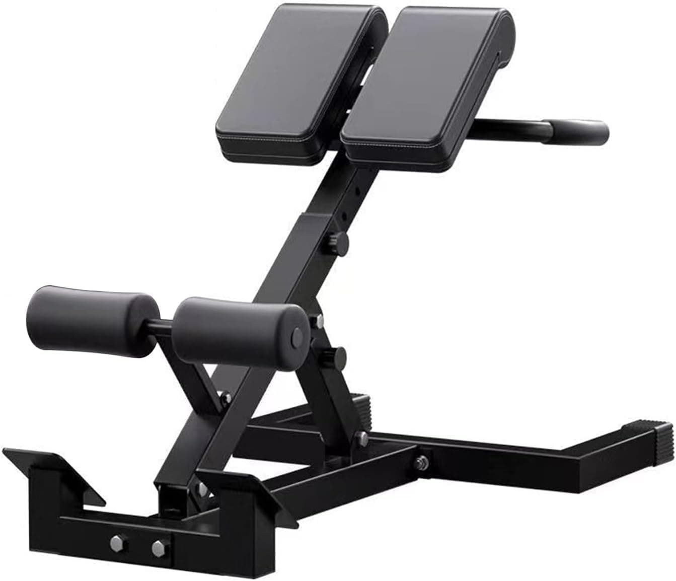 Fitness Chaise Romaine Hyperextension avec Extension: 5 - Inclination réglable au niveau, entraînements de dos/ab/glute, capacité 150kg Équipement de gymnase à domicile