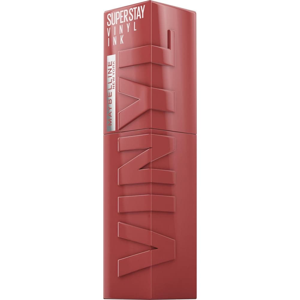 Maybelline New York Rossetto Liquido Super Stay Vinyl Ink Nude Shock, Effetto Vinilico e Labbra Brillanti Fino a 16H, Formula Vegana, 115 Peppy, 4,2 ml