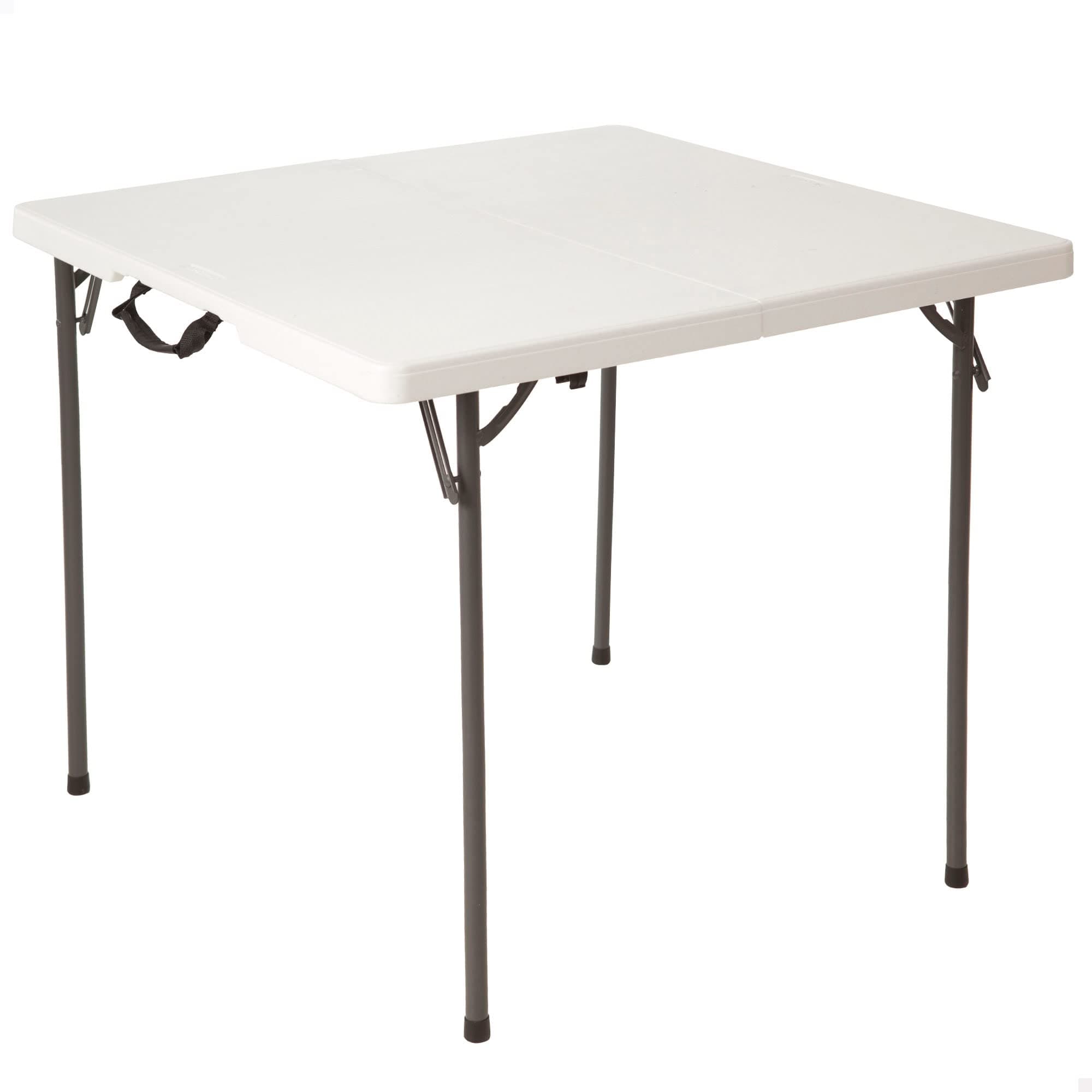 LIFETIME 92103 Mesa Plegable portátil Cuadrada Mesa Plegable Camping, 86x86x73,5cm Peso 8Kg, Duradera, Resistente y Ligera Capacidad 4 Personas Incorpora asa para fácil Transporte