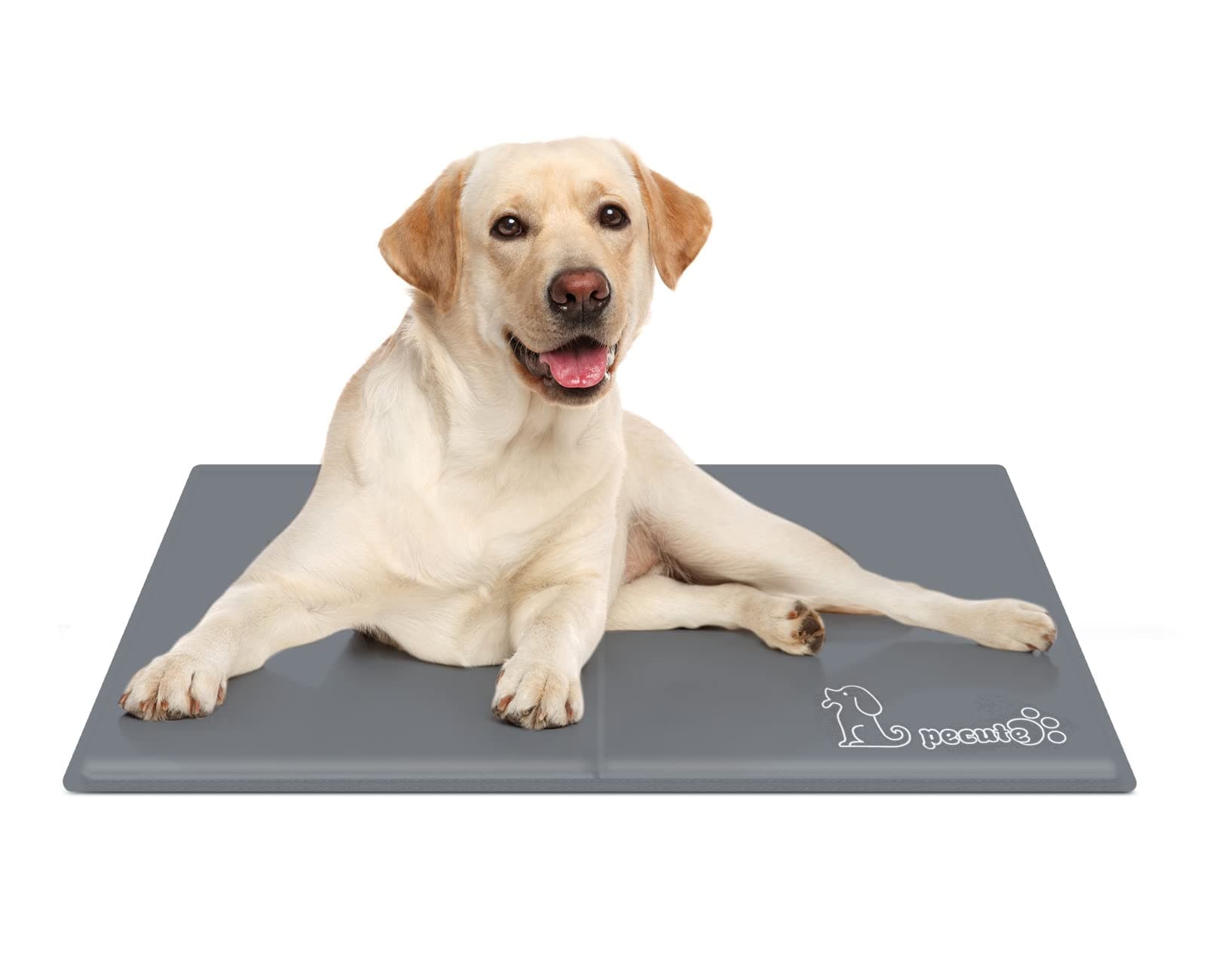 Pecute Tappetino refrigerante per Cani Gatti 65x50cm, Resistente Tappetino per Animali Domestici, in Gel atossico Auto-raffreddante, Ideale per Cani e Gatti nella Calda Estate,M,Grigio