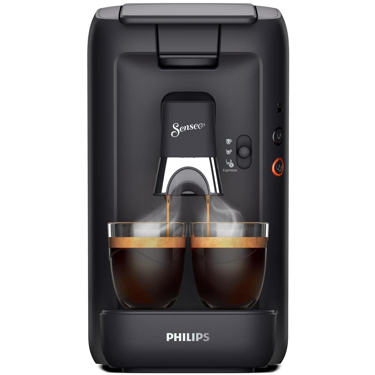 PHILIPS Senseo Maestro Kaffeepadmaschine, Schwarz, 3 Spezialitäten | 1 oder 2 Tassen, Coffee Boost, Intense Plus, Memo-Funktion, Entkalkungsanzeige, 1,2 L (CSA260/60)