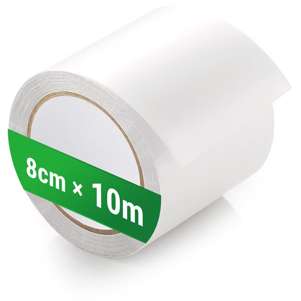 ecooe Nastro di riparazione per tende, trasparente, impermeabile, professionale, 10 m x 8 cm, kit di riparazione invisibile per tende, tende da sole, gazebo, panno di copertura