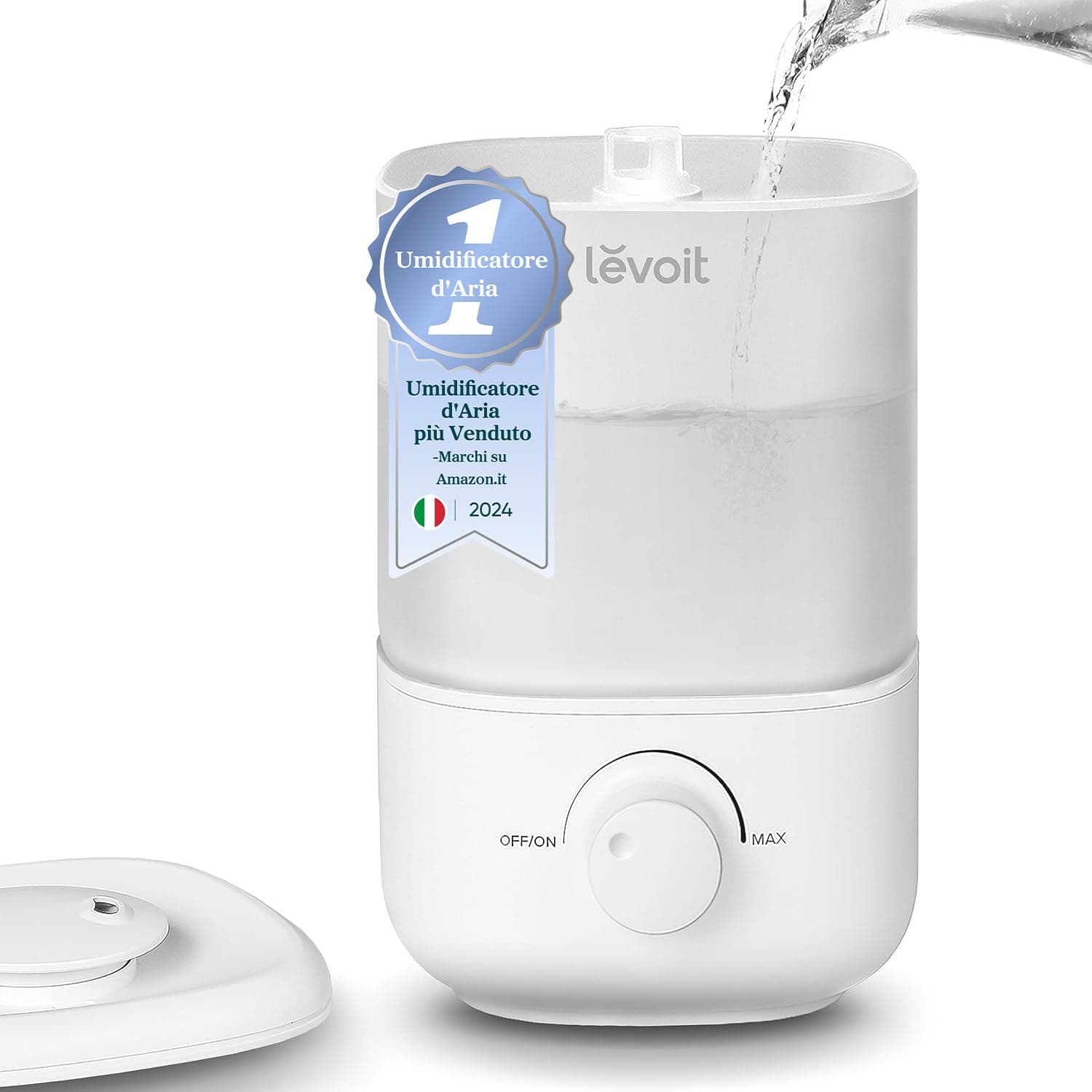 Levoit Umidificatore Ambiente Bambini, fino a 25 Ore, Umidificatore Silenzioso da 23 dB per Camera da Letto, Top Fill Umidificatore con Ugello a 360° per Piante, Spegnimento Automatico, 17W