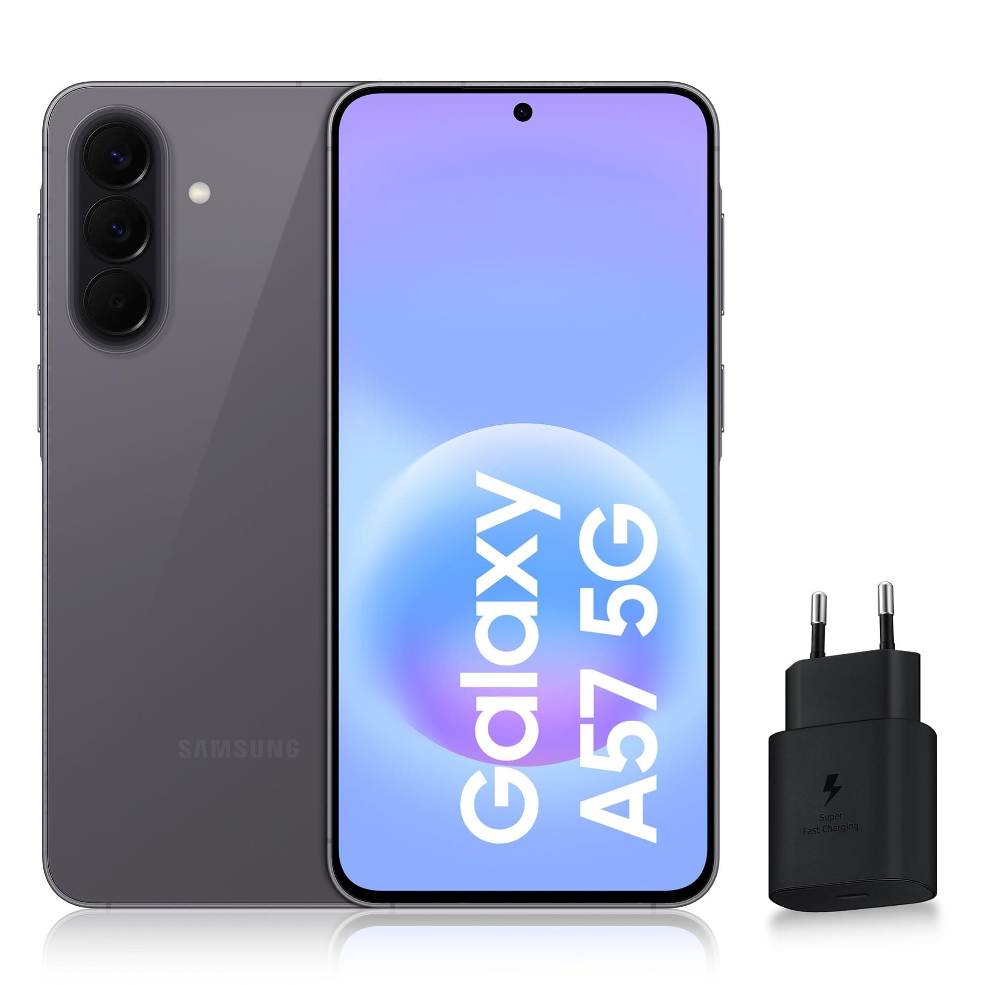 Samsung Galaxy A57 5G, Smartphone Android 5G avec l'IA Accessible à Tous, 256 Go, RAM 8 Go, Chargeur Secteur Rapide 25W Inclus, Smartphone déverrouillé, Gris, Version FR
