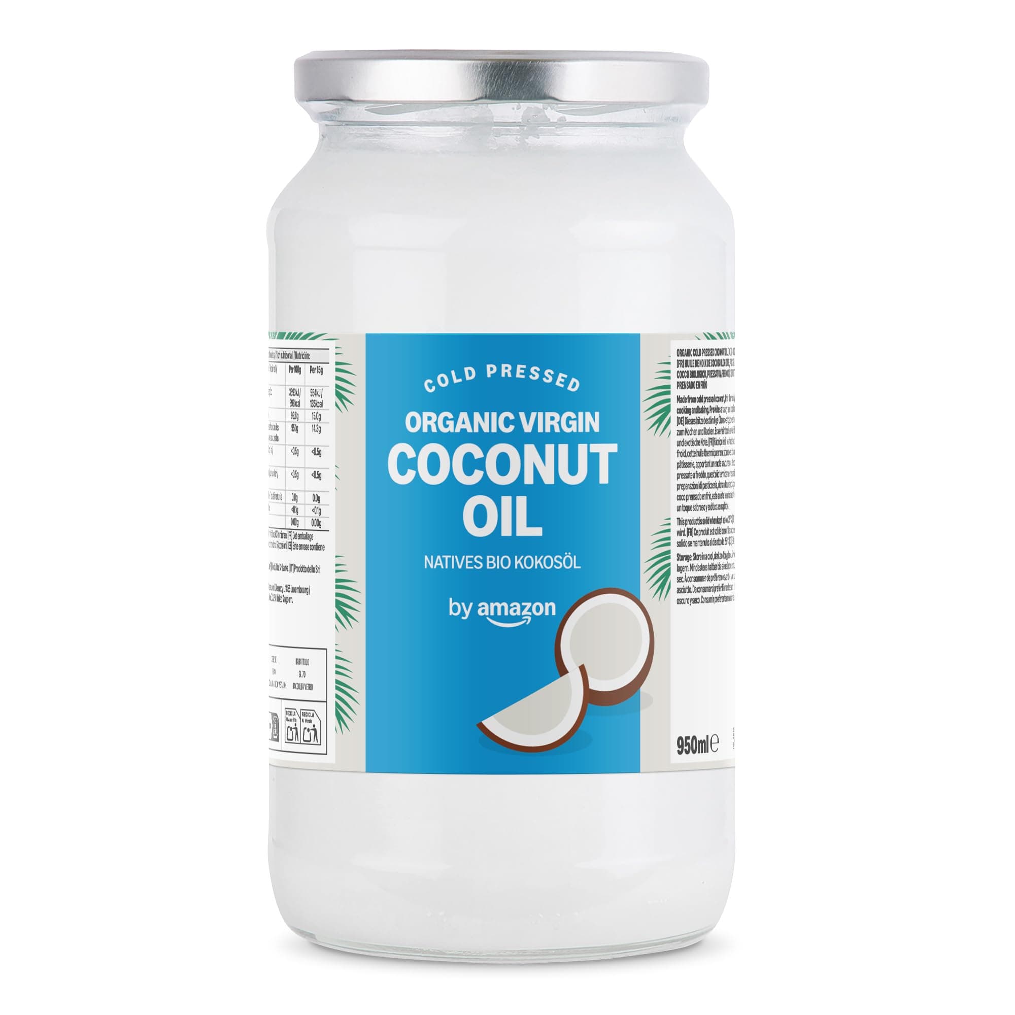 by Amazon - Olio di cocco vergine biologico, 950 ml