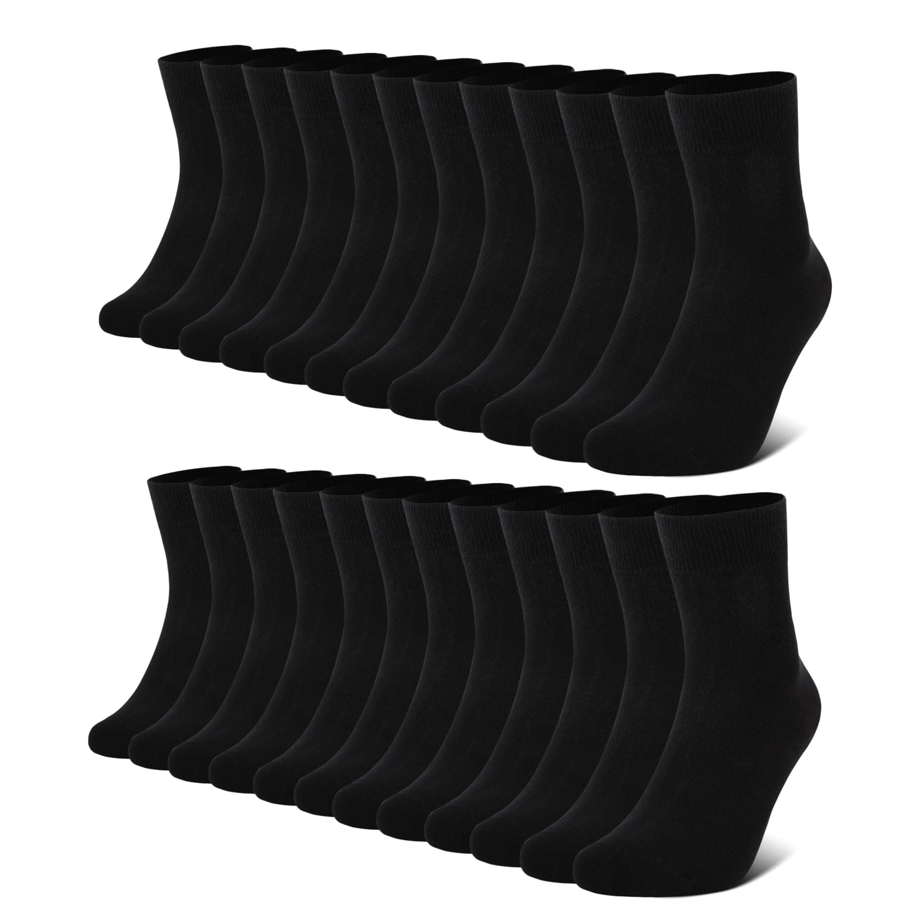 FALARY 12 Paar Socken Herren Damen Baumwolle Herrensocken Schwarz Weiß Sport Socks Atmungsaktive