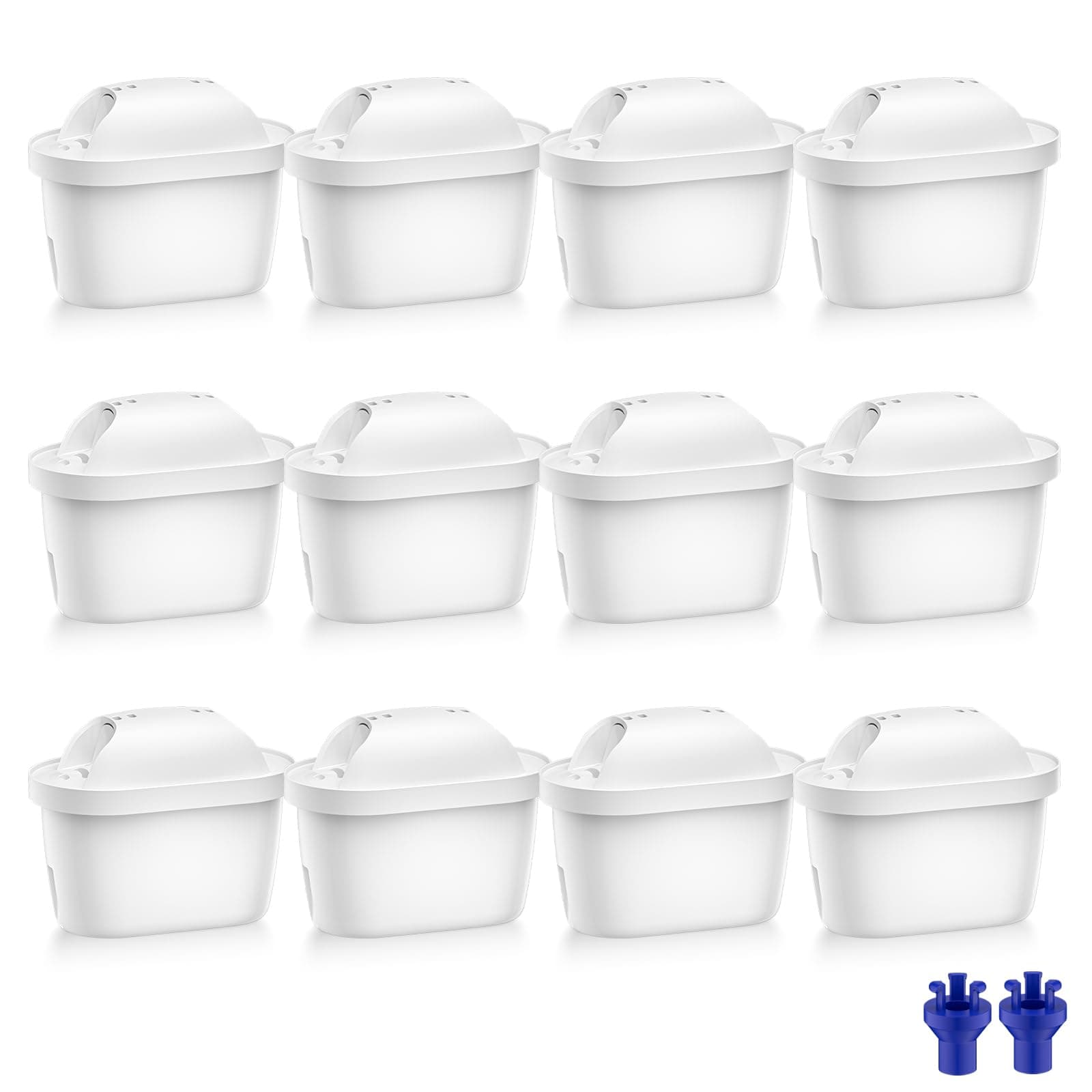 Tikstoy Filtre à eau de rechange, Cartouche de Filtre à Eau Compatible avec Brita® Maxtra Pro®, Maxtra+® Plus All-in-1 Carafe Filtrante, Réduire les PFAS, PFOA/PFOS, Chlore, Calcaire (12)