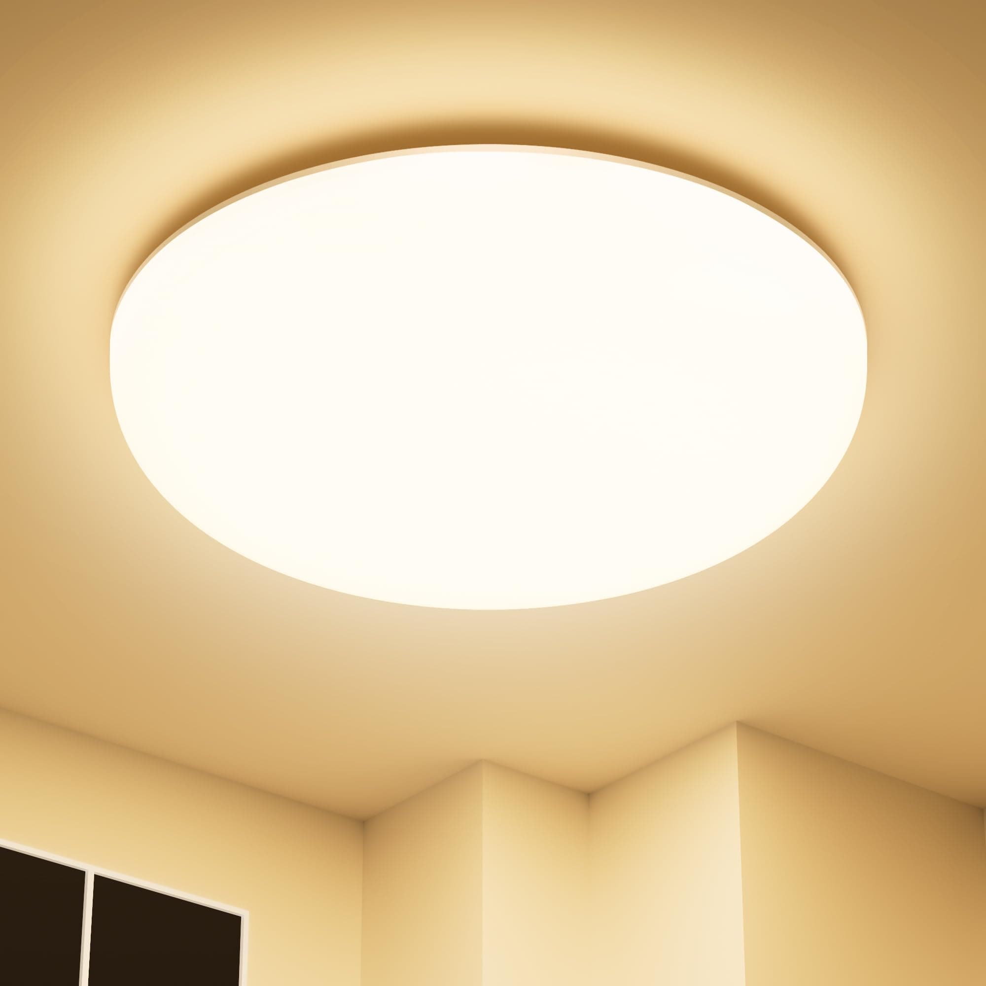 Swoieltr Plafoniera LED Soffitto 36W IP54 Impermeabile, 3000K 4500LM Lampadario Camera da Letto, Lampadario Bagno Moderni, Plafoniera LED Senza Cornice per Bagno, Cucina, Soggiorno, Camera da Letto