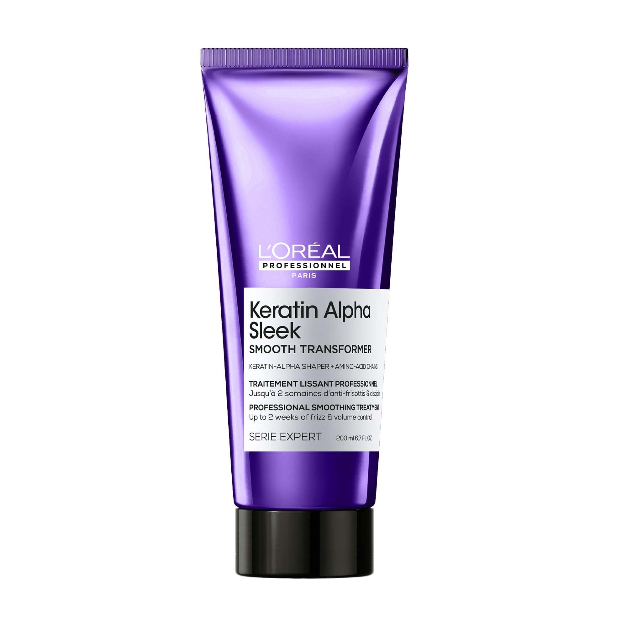 L'OREAL PROFESSIONNEL - Soin Cheveux Transformatif Lissant Keratin Alpha Sleek - 2 Semaines d'Anti-Frisottis - Lisse Progressivement le Cheveu au Niveau de la Kératine - Technologie Brevetée - 200 ml