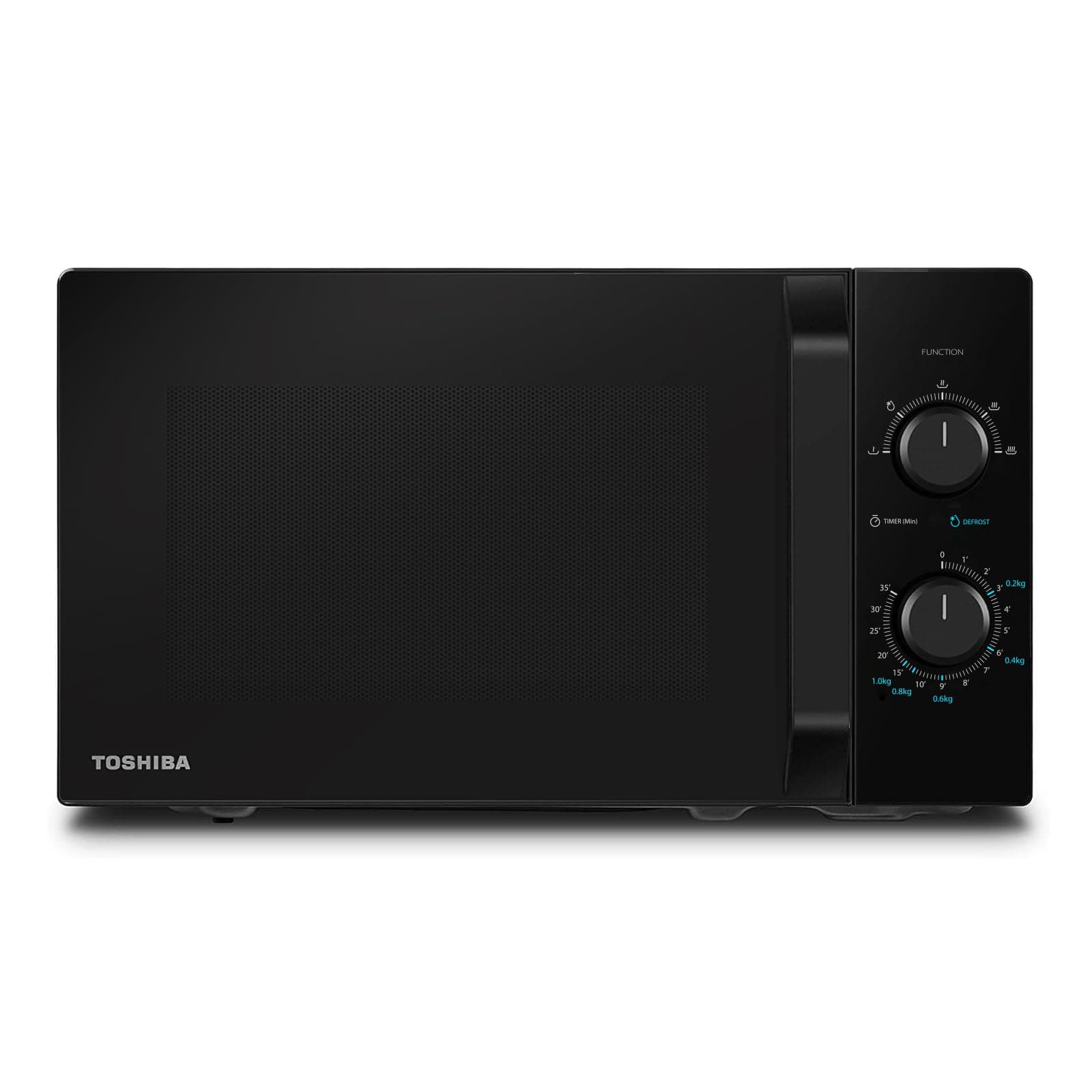 Toshiba MW2-MM20P(BK) - Forni a microonde standard, 20 Litri, 800 W, 5 livelli di potenza con pratica funzione di scongelamento, illuminazione a LED interno/Nero