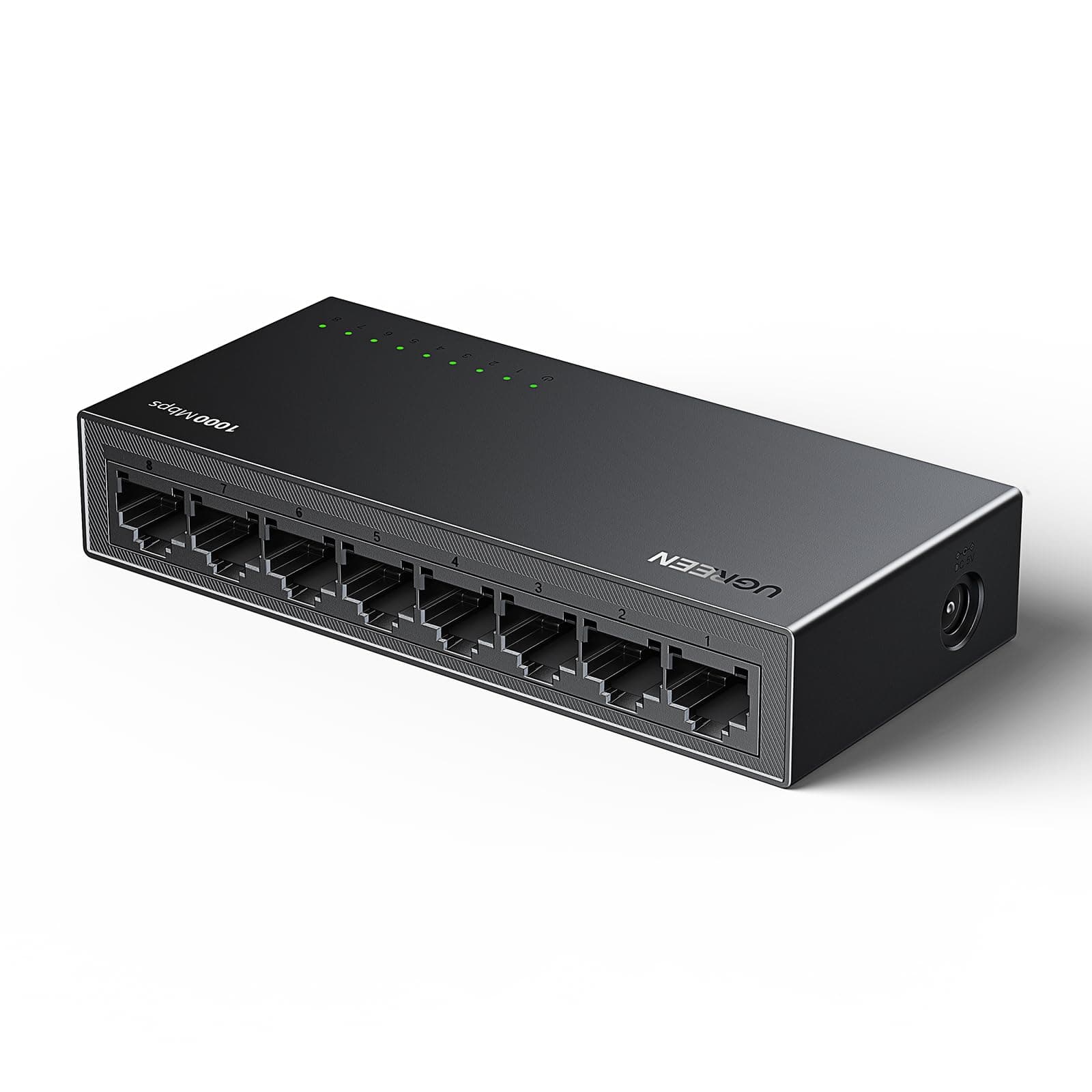 UGREEN LAN Switch 8-Port Netzwerk Switch Gigabit Switch automatische Geschwindigkeit von 10/100/1000Mbps, Duplexanpassung,Plug and Play,Ethernet Switch für TV/Laptop/Switch/Router/Monitor