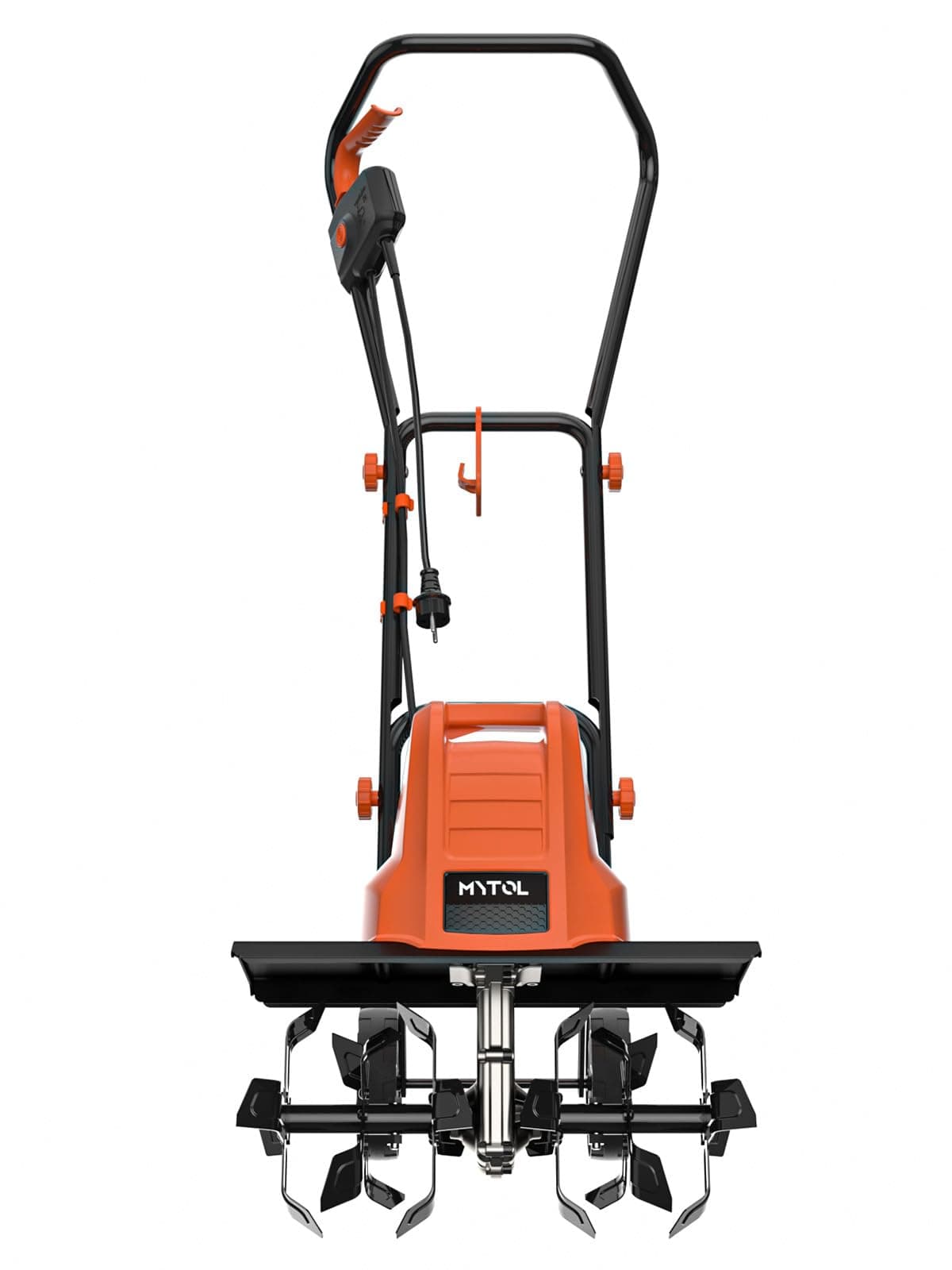 MYTOL Motobineuse Électrique 1500W, Largeur de Travail 45cm, Profondeur 22cm, Bêche Légère avec 6×4 Dents en Acier Robuste, Poignée Pliable, Double Bouton de Sécurité, Protection contre la Surchauffe
