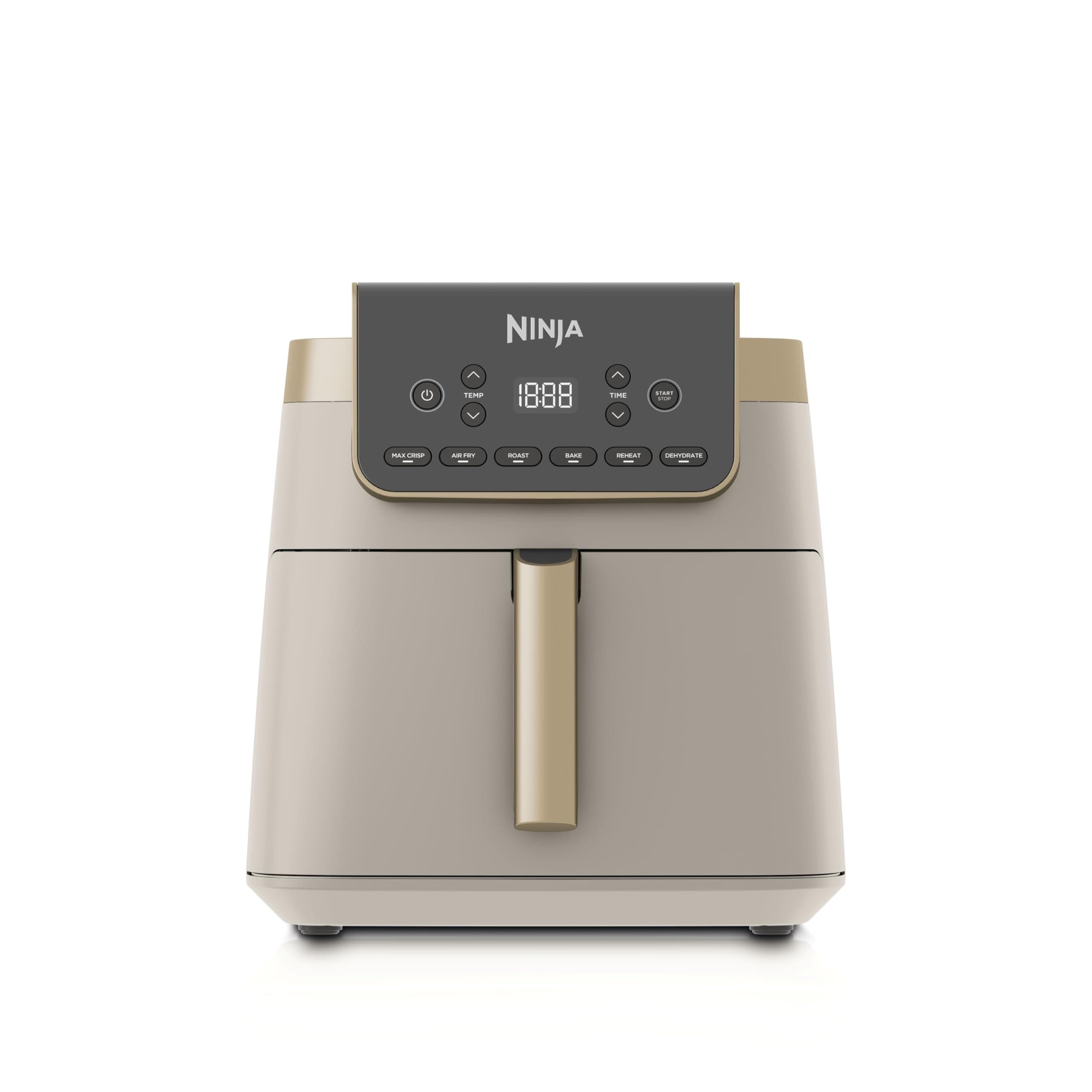 Ninja Air Fryer Heißluftfritteuse MAX PRO, 6,2L Airfryer | Antihaftbeschichtung, spülmaschinenfester Korb und Crisper Gittereinsatz, Kochen aus dem Gefrorenen, Stone Gold AF180EUSD