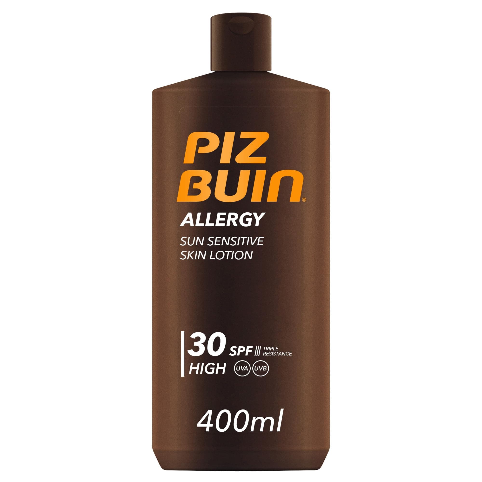 PIZ BUIN Allergy Protector Solar Corporal SPF 30, Protección Alta para pieles sensibles, Loción para el cuerpo, Protección UVA/UVB, Rápida absorción, 400 ml