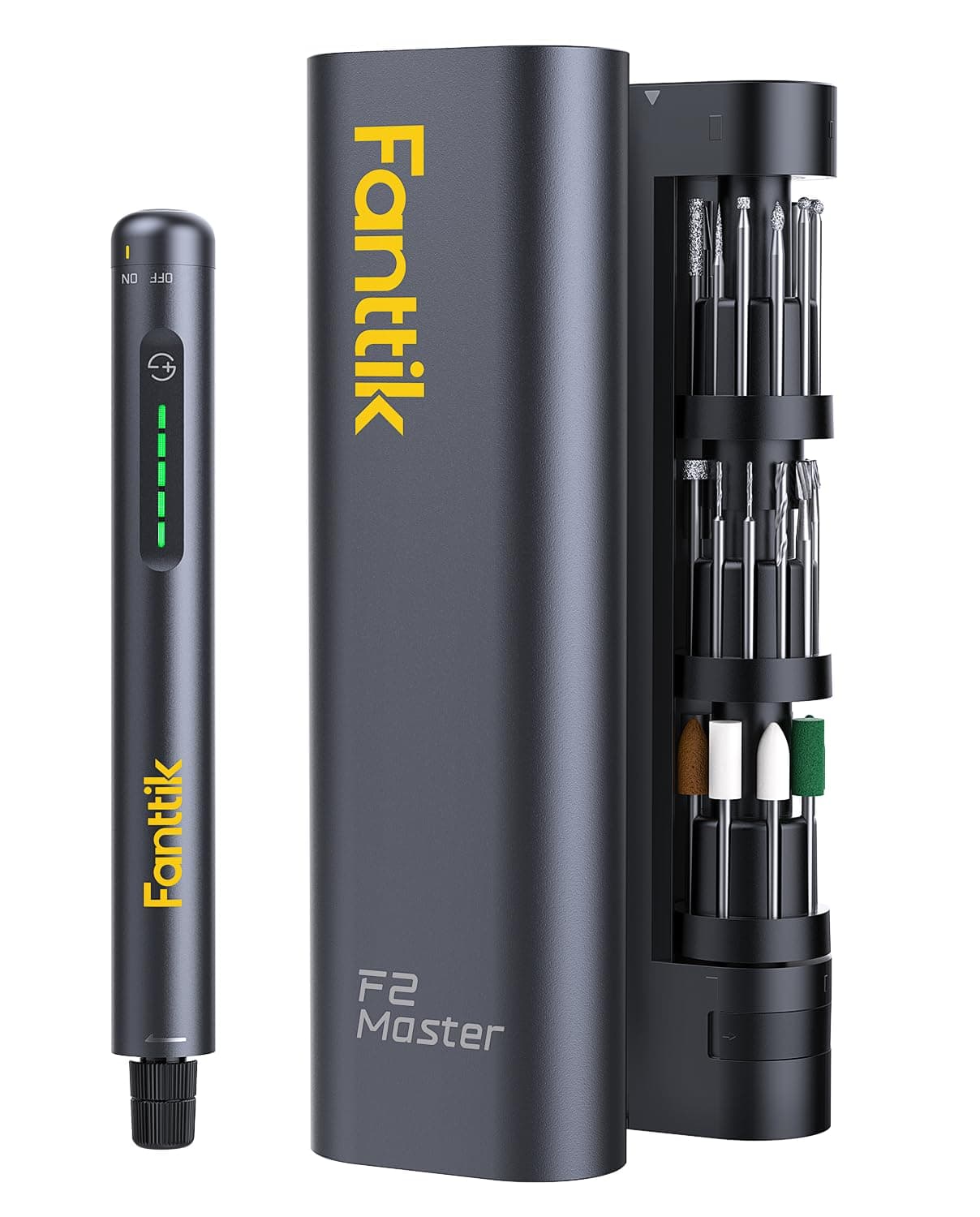 Fanttik F2 Master Mini Akku-Multifunktionswerkzeug, NeoPulse Motor, 5 Geschwindigkeiten, 25000 U/min, Revostor-Hub, 35 Zubehörteile, Elektrowerkzeug zum Polieren, 3D-Druck, Bohren, Gravieren