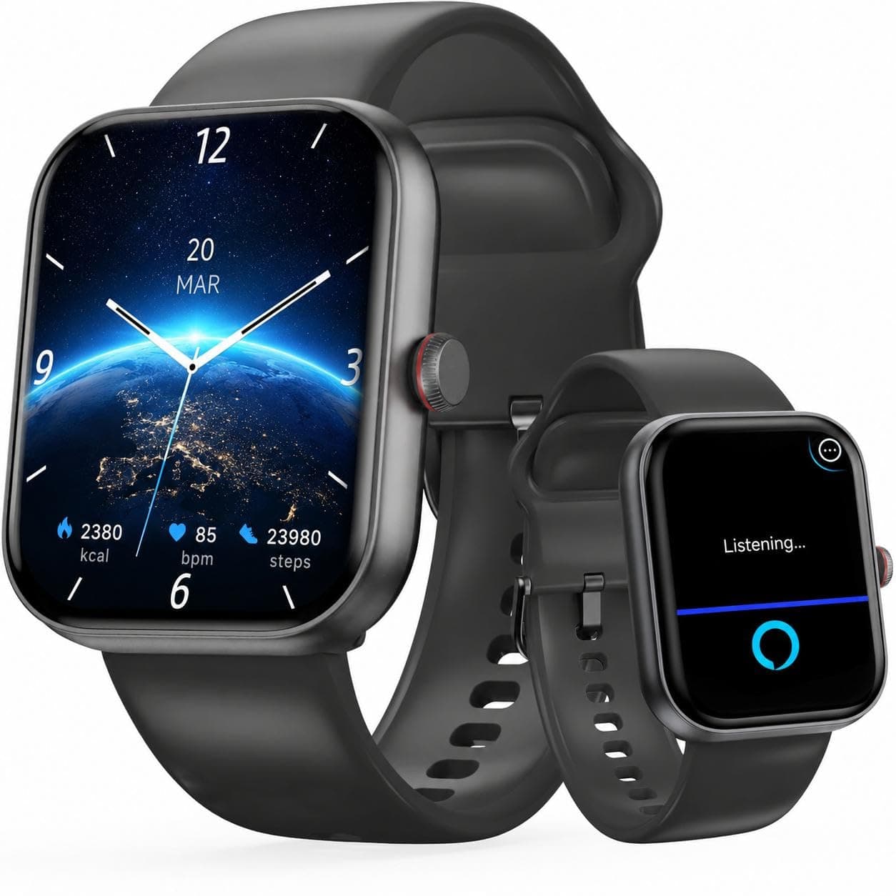 uaue 2026 Reloj Inteligente Hombre con Alexa,1.91" HD Smartwatch Hombre, 110+ Modos Deportivos, Monitor de Sueño/Podómetro/Pulsómetro, IP68 Impermeable Pulsera Actividad para Android iOS