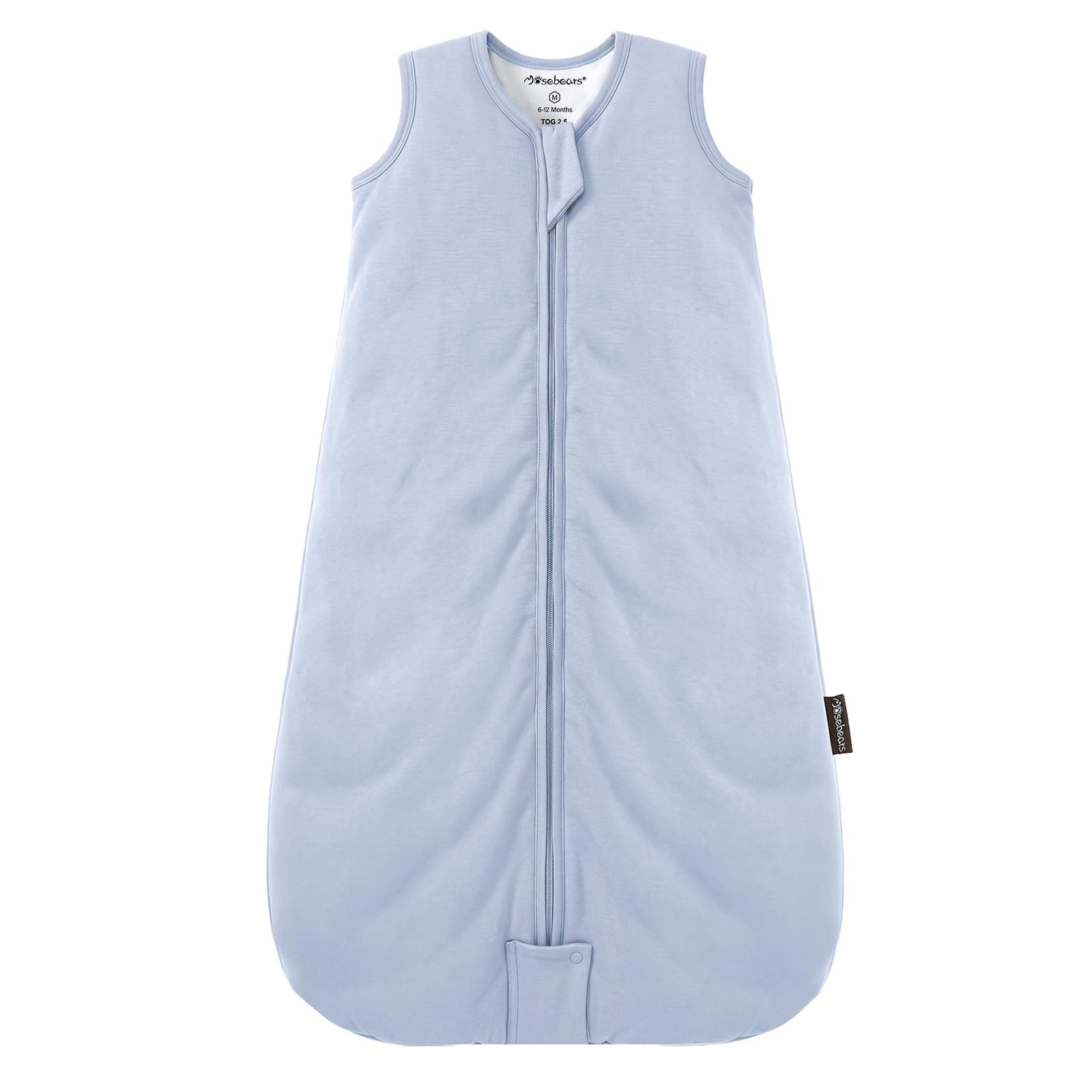 Mosebears Sacco nanna invernale per bambini, 2,5 Tog,cotone, per diverse misure dalla nascita fino all'età di 24 mesi (Blue Fog, 18-24 mesi)