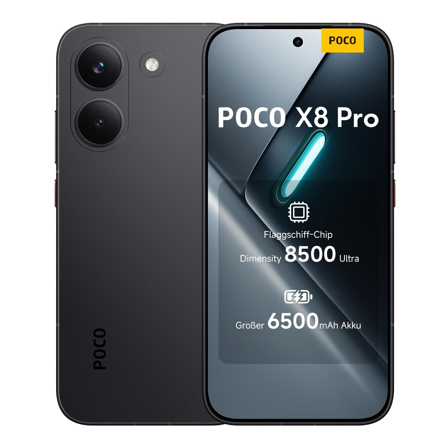 XIAOMI Poco X8 Pro Smartphone 12GB+512GB, Handy mit Android, Dimensity 8500-Ultra Prozessor, 6500mAh Akku, Ultra-helles AMOLED Display, 50MP Sony IMX882 Hauptkamera mit OIS, Schwarz, 3 Jahre Garantie