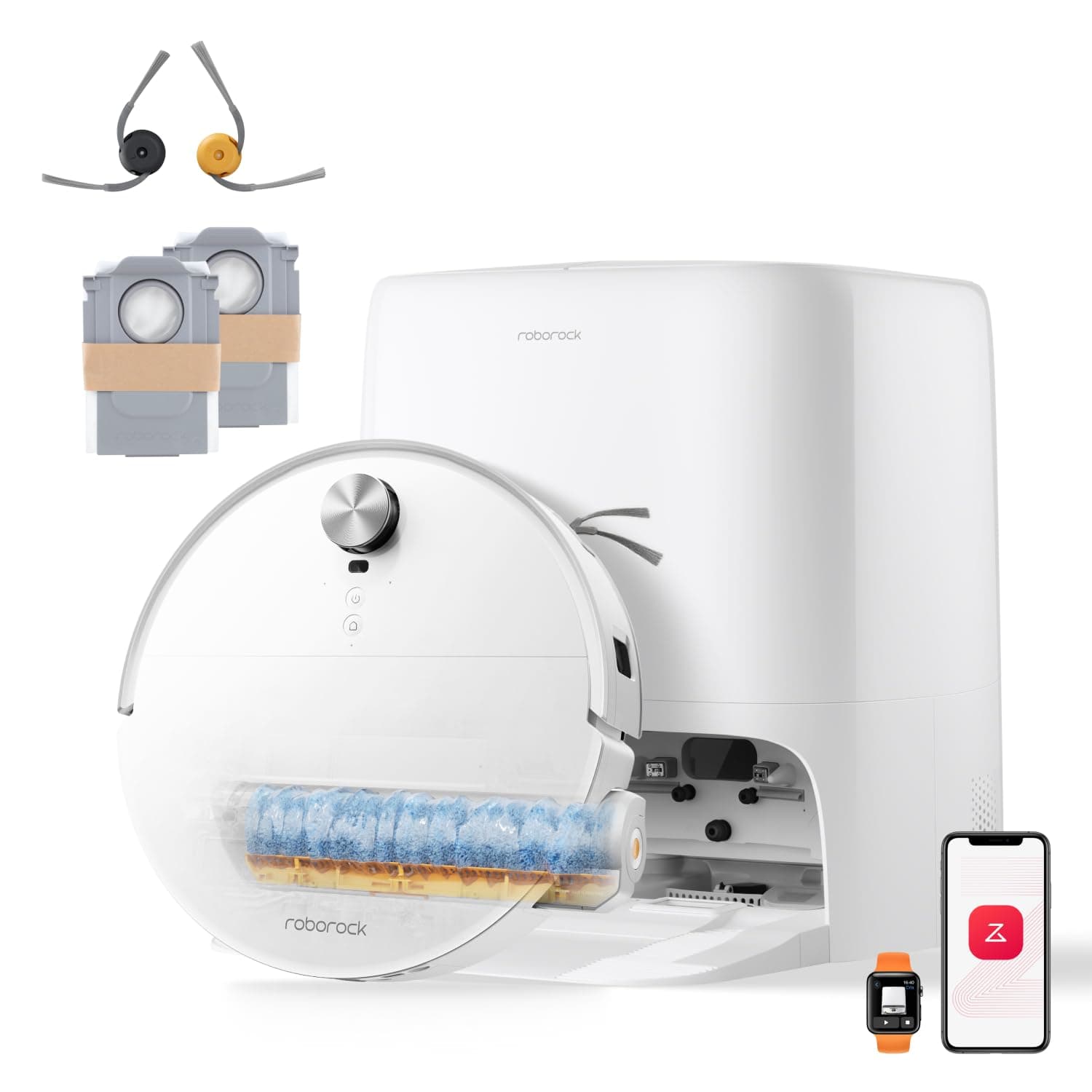 roborock Qrevo Edge 2 Flow Saugroboter mit Wischwalze, 35.000 Pa Saugkraft | Selbstreinigung mit Wasserdruck, Flexible Moppwalze, Dual Anti-Tangle, 8,98 cm ultraflach, AI erkennt 280+ Objektarten