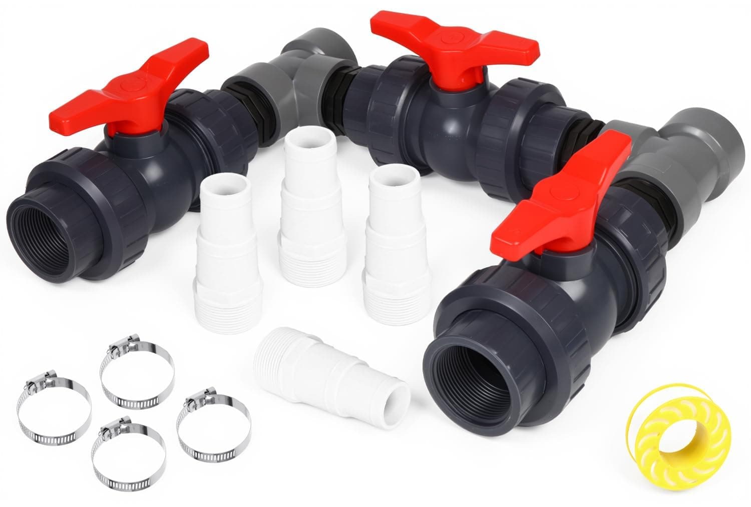 Zllzpzd Pompe a Chaleur Piscine Kit Ø 32/38 mm Bypass Piscine Vanne Chauffage Solaire Piscine Hors Sol,Vanne 3 Voies Piscine Raccord