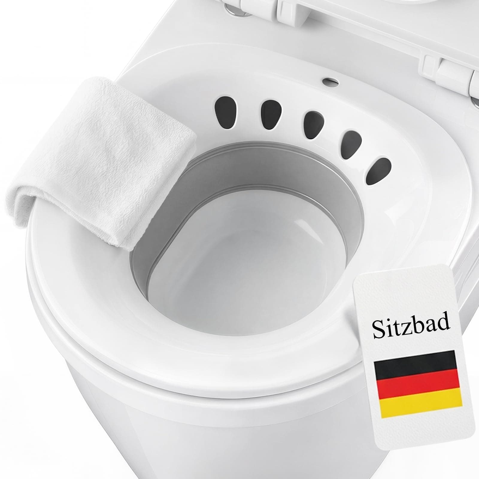 DEANIC Bidet Portatil Para WC, Bidet Portatil Para Hemorroides, Baño De Asiento, Cuidado Postparto, Tratamiento Del Perineo, Bide Portatil (Gris)