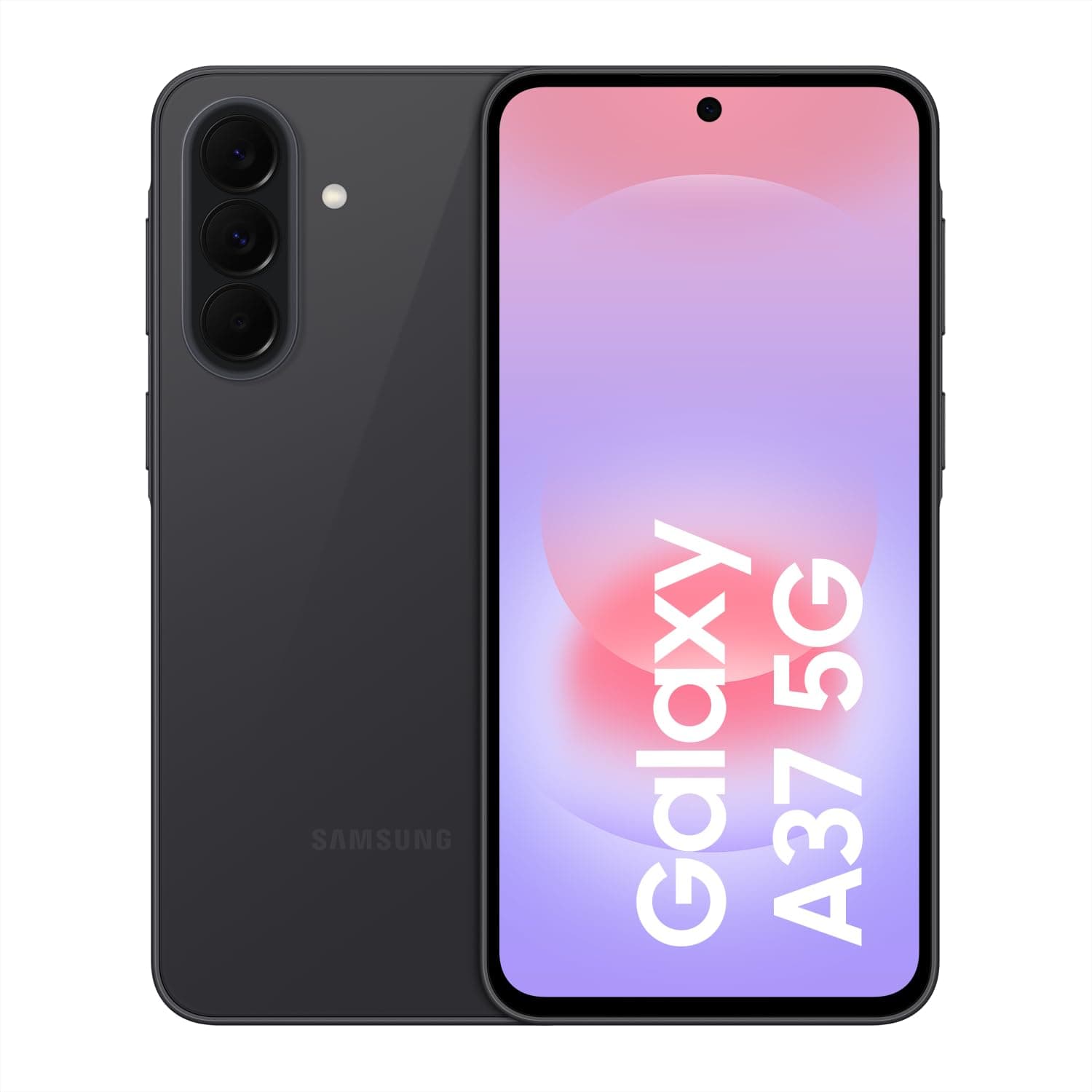 Samsung Galaxy A37 5G, Schlankes AI-Smartphone, Awesome Intelligence, 128 GB Speicherplatz, 50 MP Weitwinkel-Kamera, Bis zu 2 Tage Akkulaufzeit, IP68, Awesome Charcoal, 2,5 Jahre Herstellergarantie