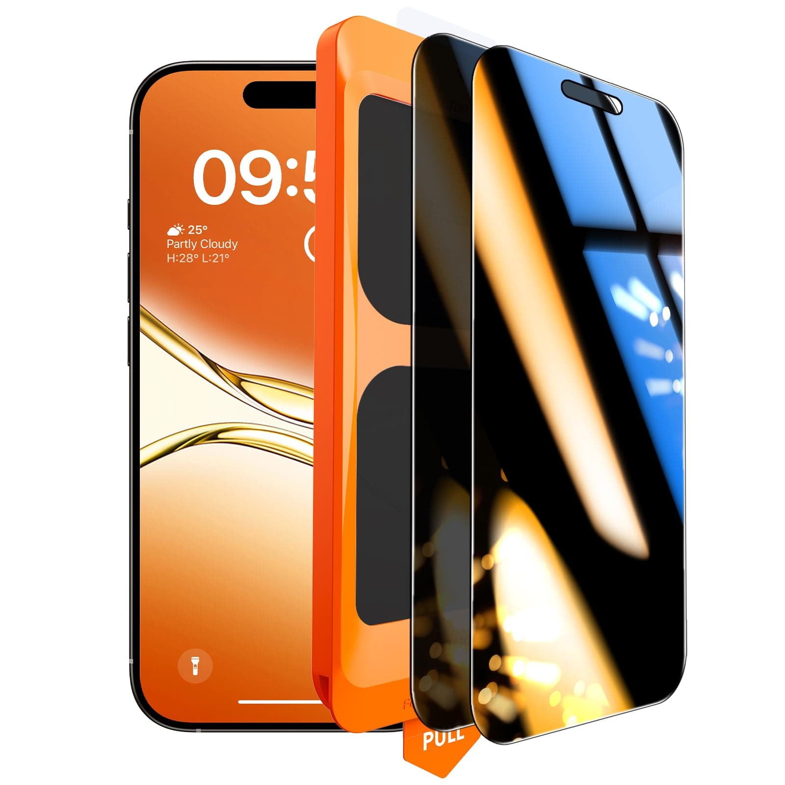 TOCOL Verre Trempé Anti Espion pour iPhone 17, Véritable Anti-Espion à 25°, Dépoussiérage Automatique, Sans Bulles, Dureté 9H, Coques de Téléphone Compatibles, 2 Pièces