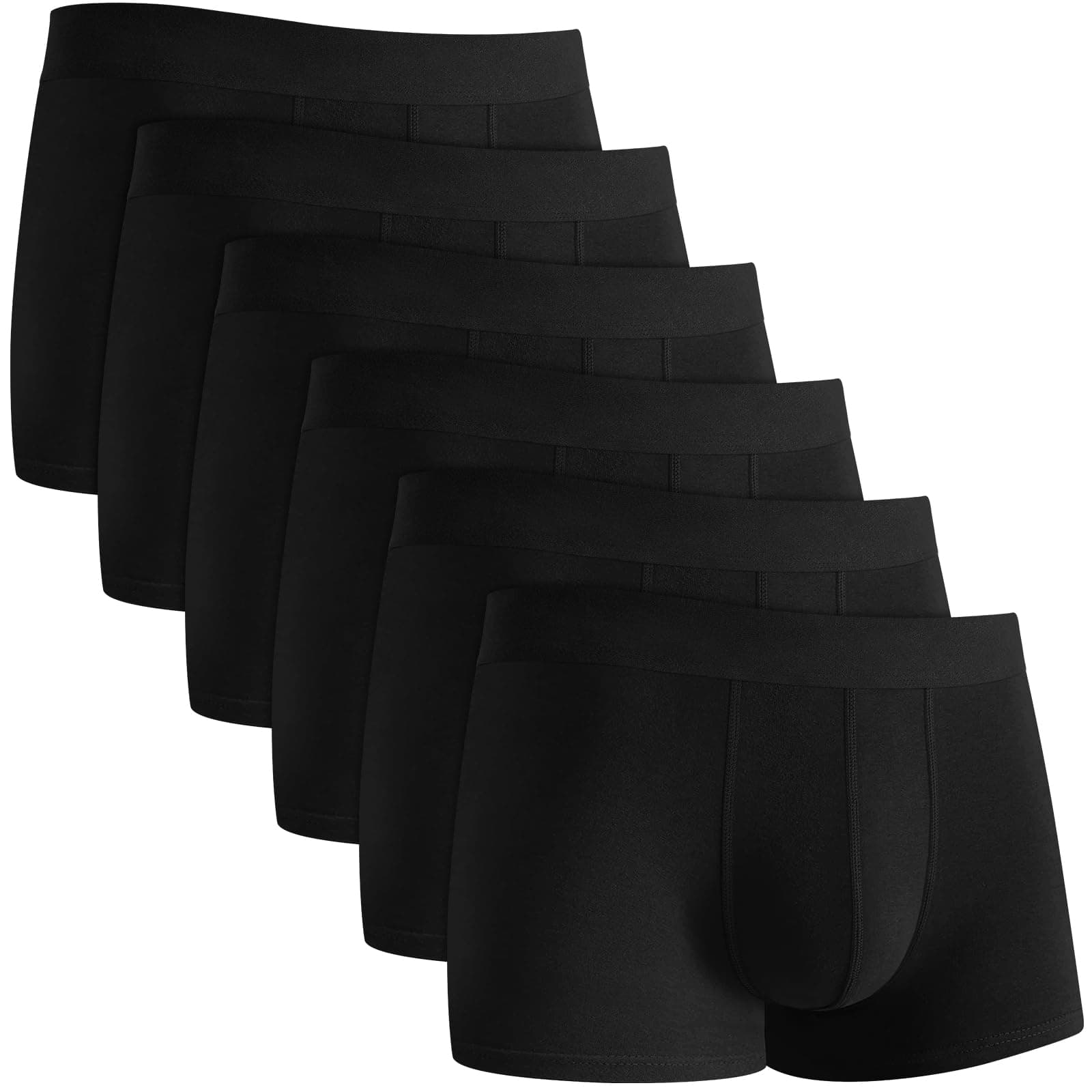 QINCAO Boxers Homme Lot de 6, Coton sans Logo, Confort Bien ajusté | Confortable en Coton de Haute Qualité, Épouse les Formes, Sans Ourlets Qui Roulent, Résistant, Sans Étiquettes Irritantes