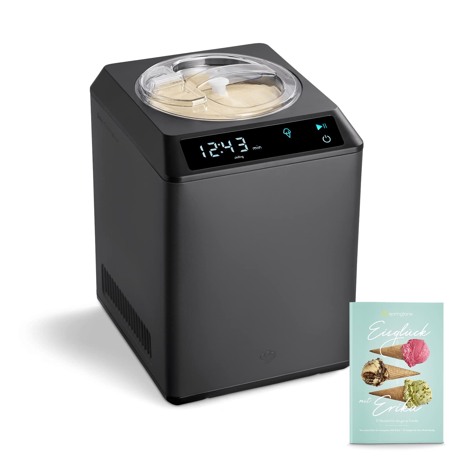 SPRINGLANE Macchina per gelato e yogurtiera Erika con compressore autoraffreddante 250 W (Erika 2 in 1, 2,5 L)