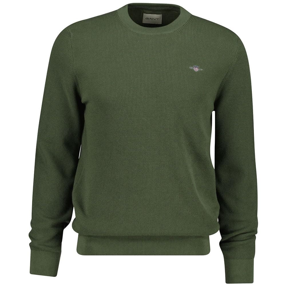 GANT Micro Textured Cotton C-Neck Suéter pulóver Hombre