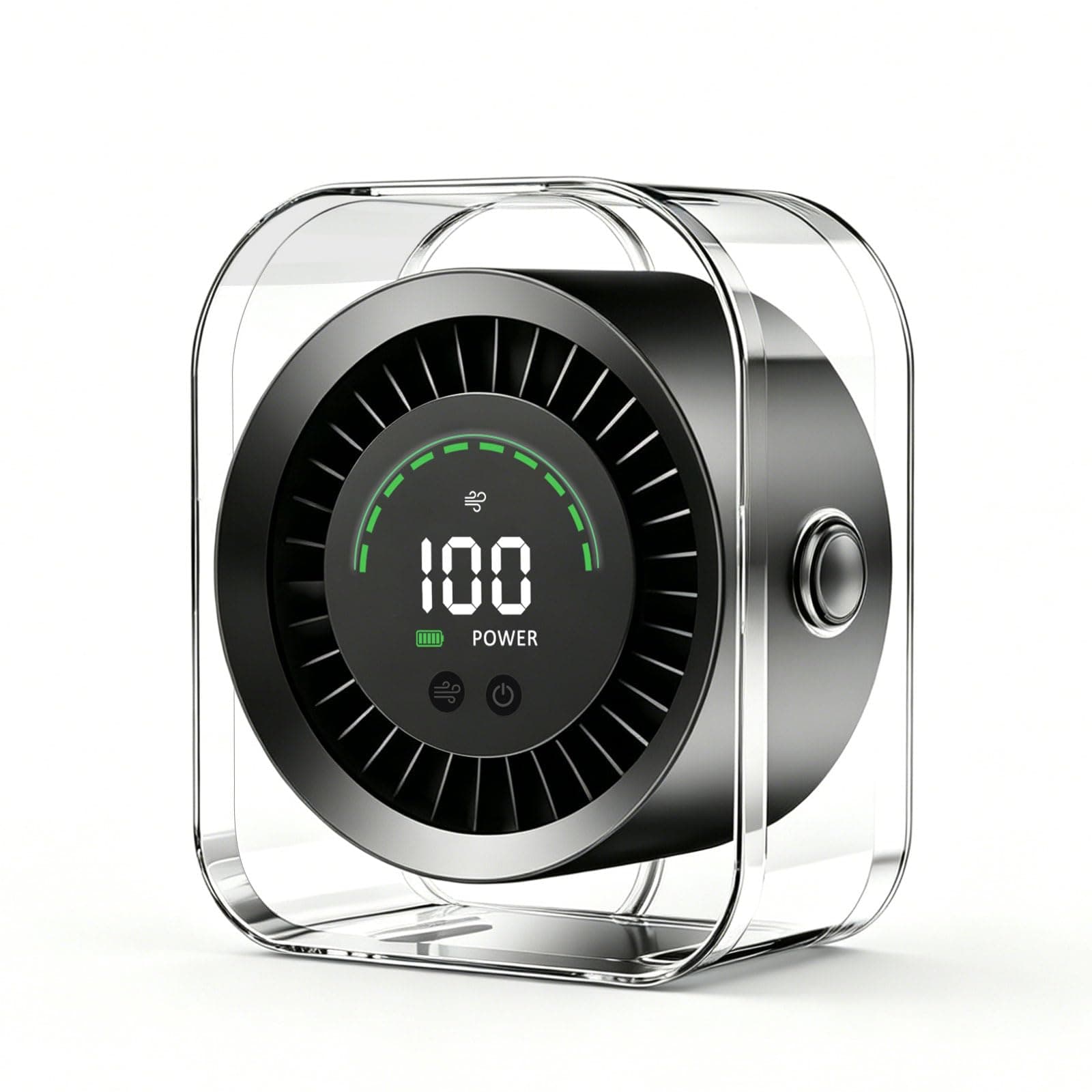 DDKJ Ventilador de Mesa Silencioso,USB Rechargeable,Dirección del Viento de 360°,100 Ajustes Continuos,Hasta 15 Horas,2 en 1 Ventilador Sobremesa/Pared para Dormitorio/Hogar/Oficina-Negro