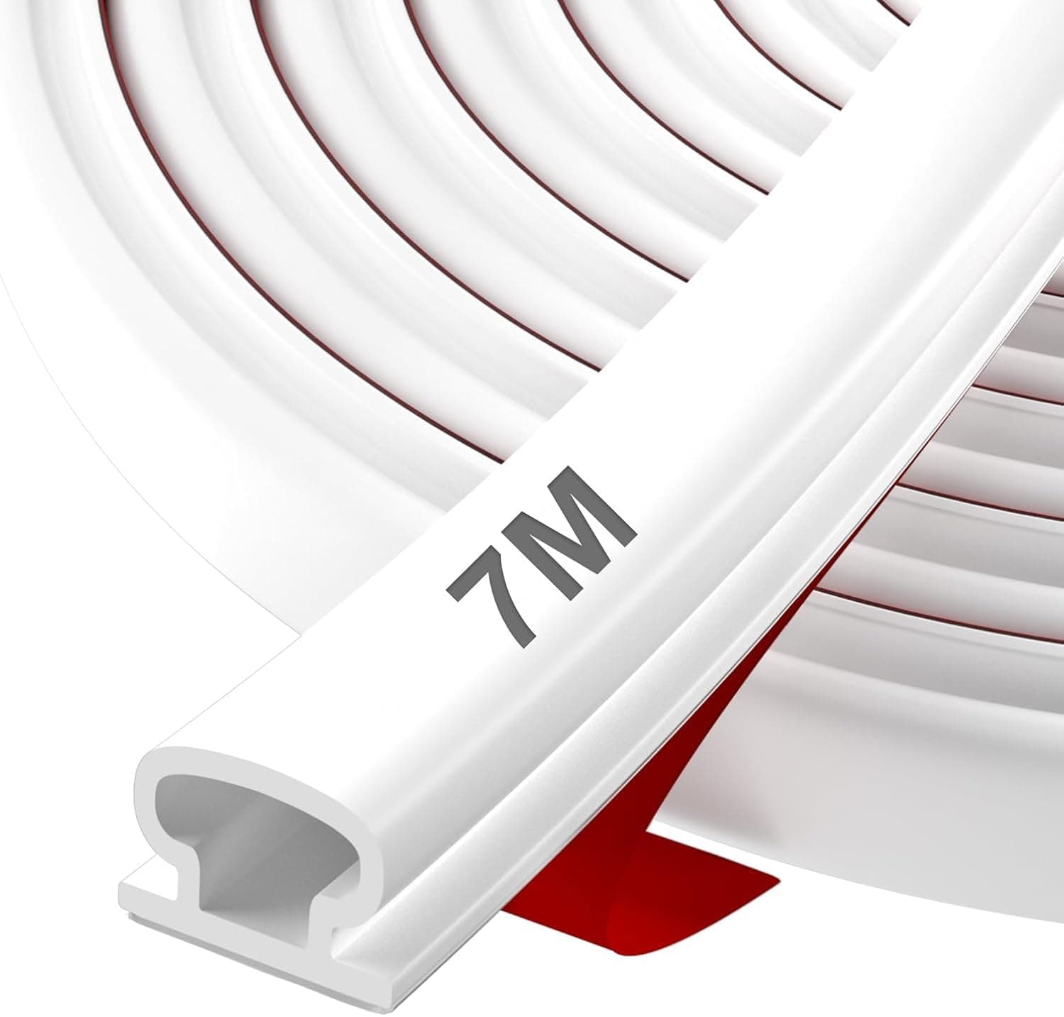 Hzetuu Joint de Porte Autocollant en Caoutchouc - Bande d'Étanchéité avec Isolation Phonique, Efficacité Énergétique, Résistance aux Intempéries, pour Fenêtres, Portes d'Entrée & Intérieurs, 7m Blanc