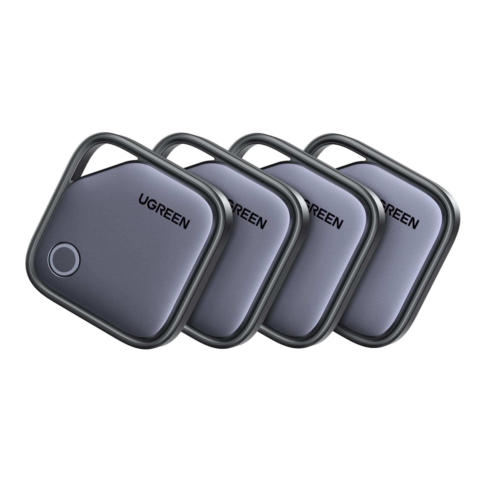UGREEN FineTrack G Tag Traceur Fonctionne avec Find Hub Android Uniquement Chargement USB C Localisateur Objets Bluetooth pour Clés Valises Portefeuilles Wallet Bagages Sacs avec Câble USB C Lot de 4