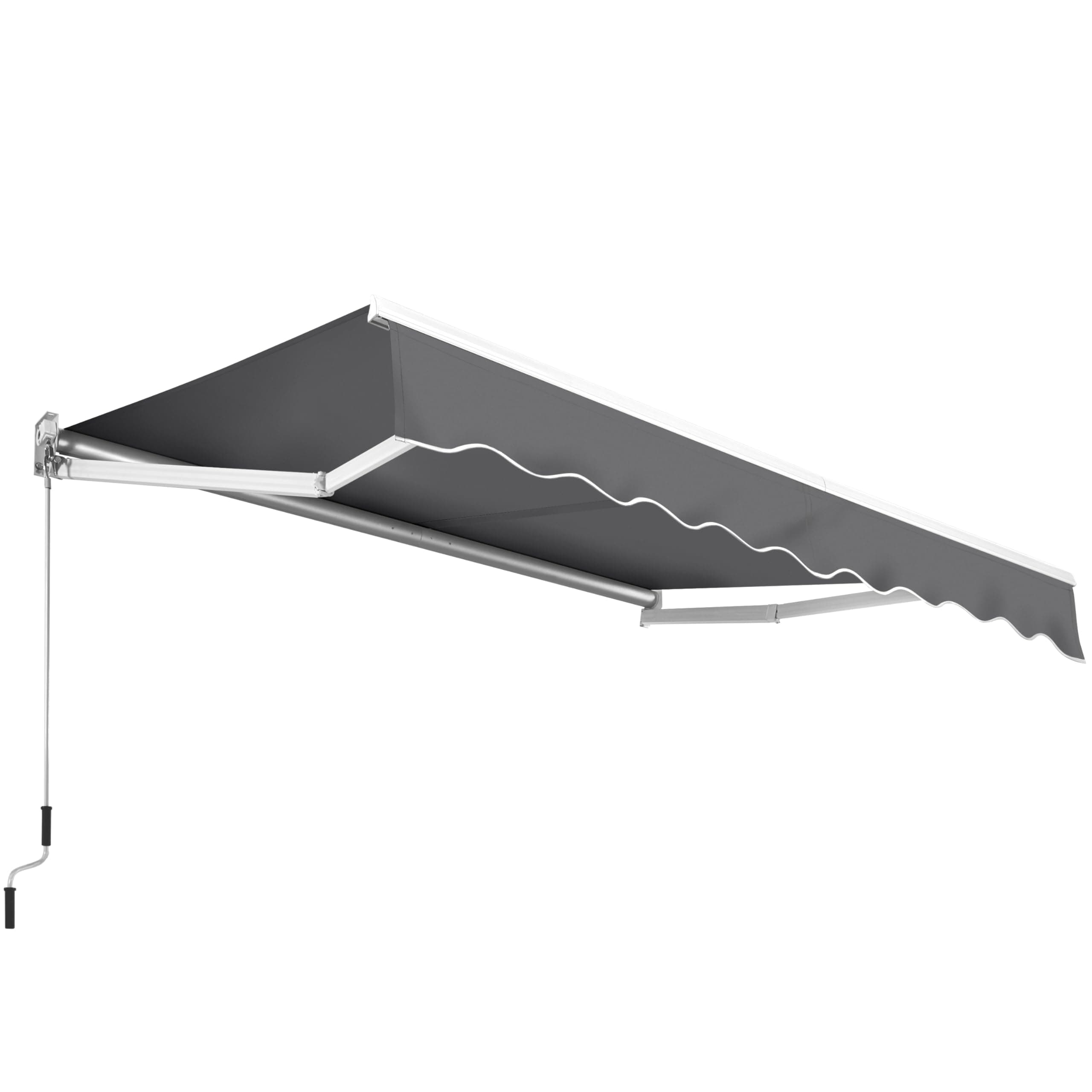 Yaheetech Toldo Manual Retráctil 250x200cm con Manivela de Aluminio de Pared o Techo con Protección Solar UV50+ para Jardín Terraza Exterior Gris Oscuro
