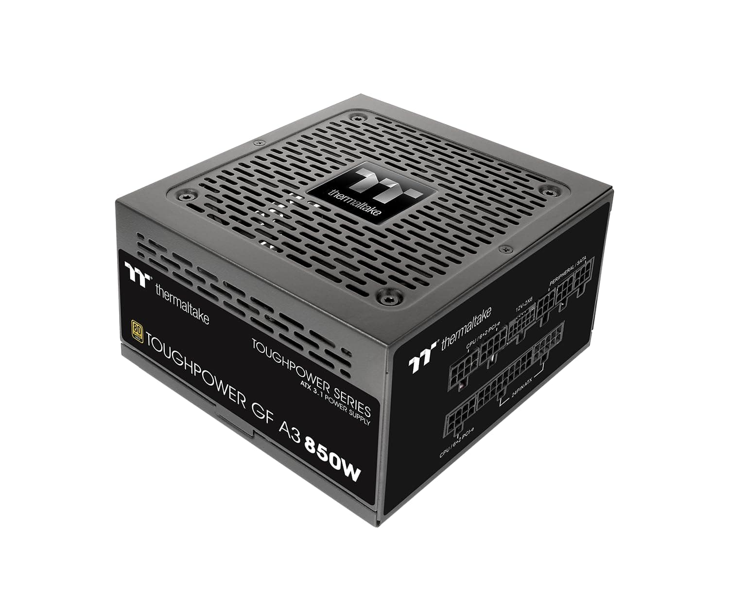 Thermaltake Toughpower GF A3 850W | Fuente de Alimentación ATX 3.1 80 Plus Gold | PCIe Gen 5.1 12V-2x6 | Totalmente Modular | Ventilador Ultra Silencioso | Negro
