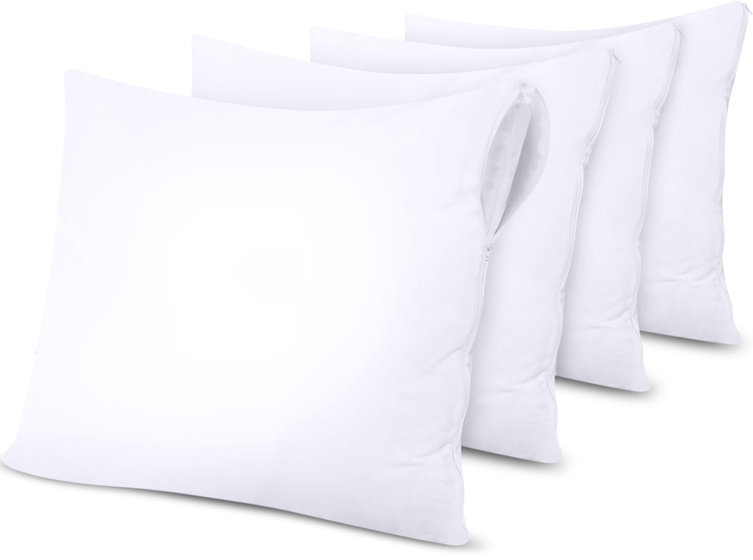 Utopia Bedding Protège Oreiller 60x60 cm (Lot de 4) Imperméable avec Fermeture Éclair, Housse Oreiller, Certifié Oeko-TEX Taie Oreiller