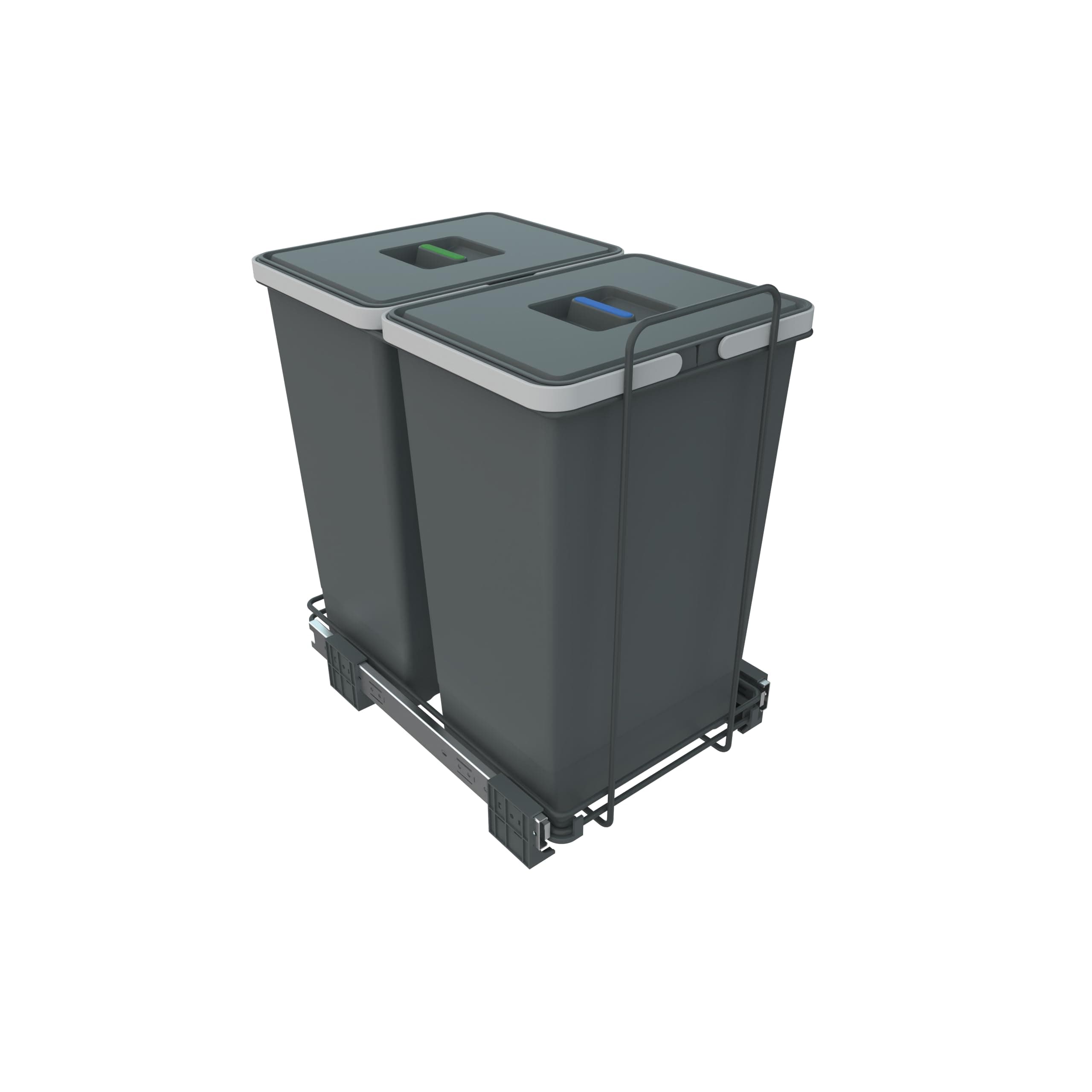 Elletipi Ecofil PF01 44B2 Poubelle de tri sélectif extractible pour déchets, Plastique et métaux, Gris, 30 x 45 x 46 cm