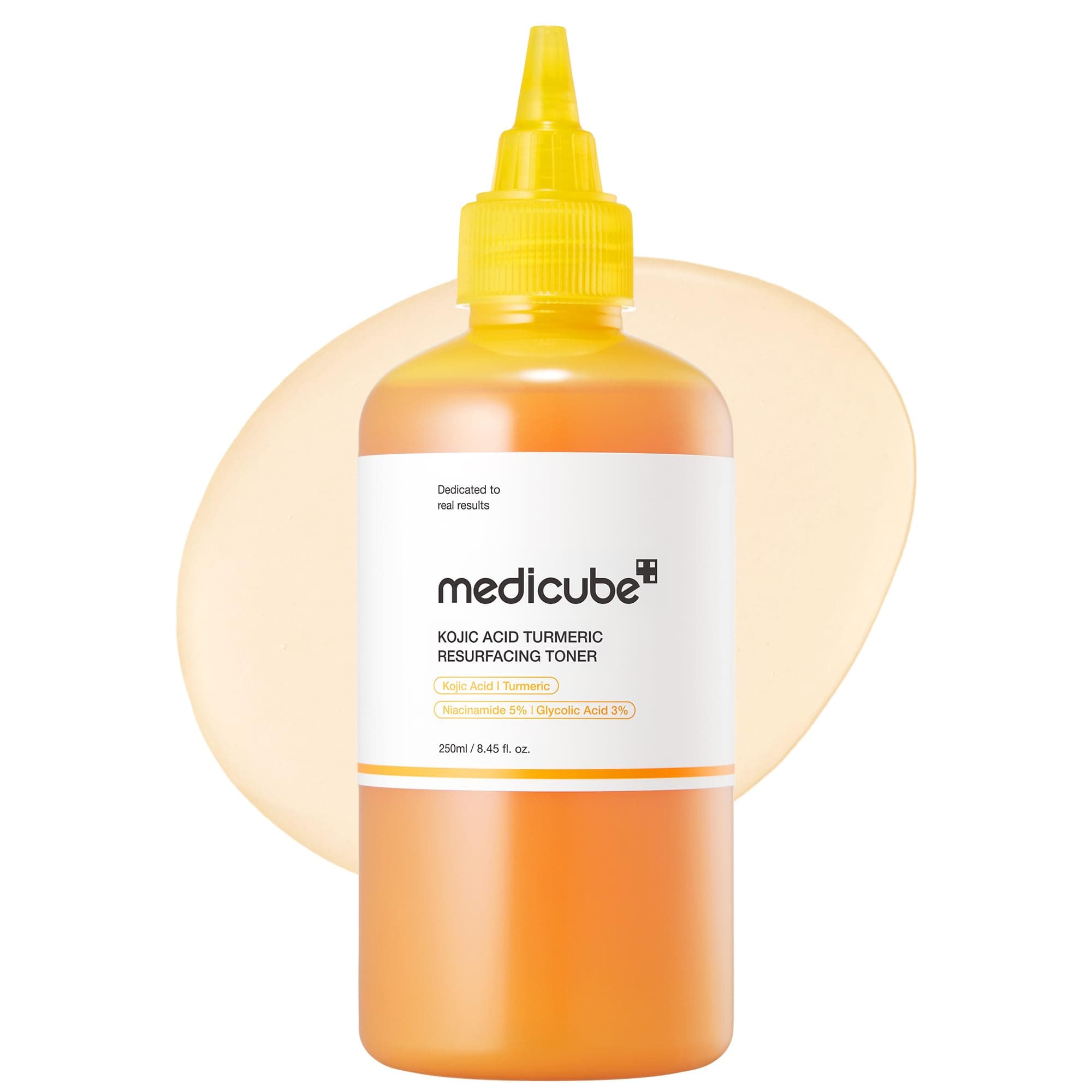medicube Toner Lissant Kojic Acid & Curcuma pour Visage & Corps | Toner léger pour équilibrer le ton & la texture | Niacinamide, Acide Glycolique | 250ml