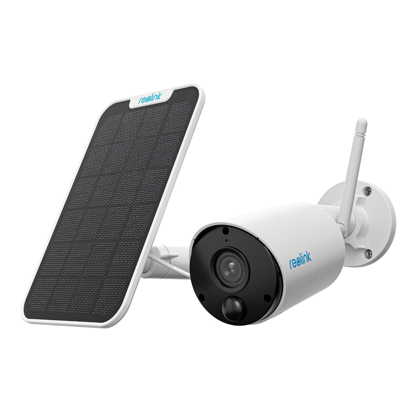 Reolink 3MP Camera Surveillance WiFi Exterieure sans Fil, Argus Eco+Panneau Solaire, Camera Surveillance sur Batteries, Vision Nocturne, Audio Bidirectionnel, Camera Solaire, Détection de Personne