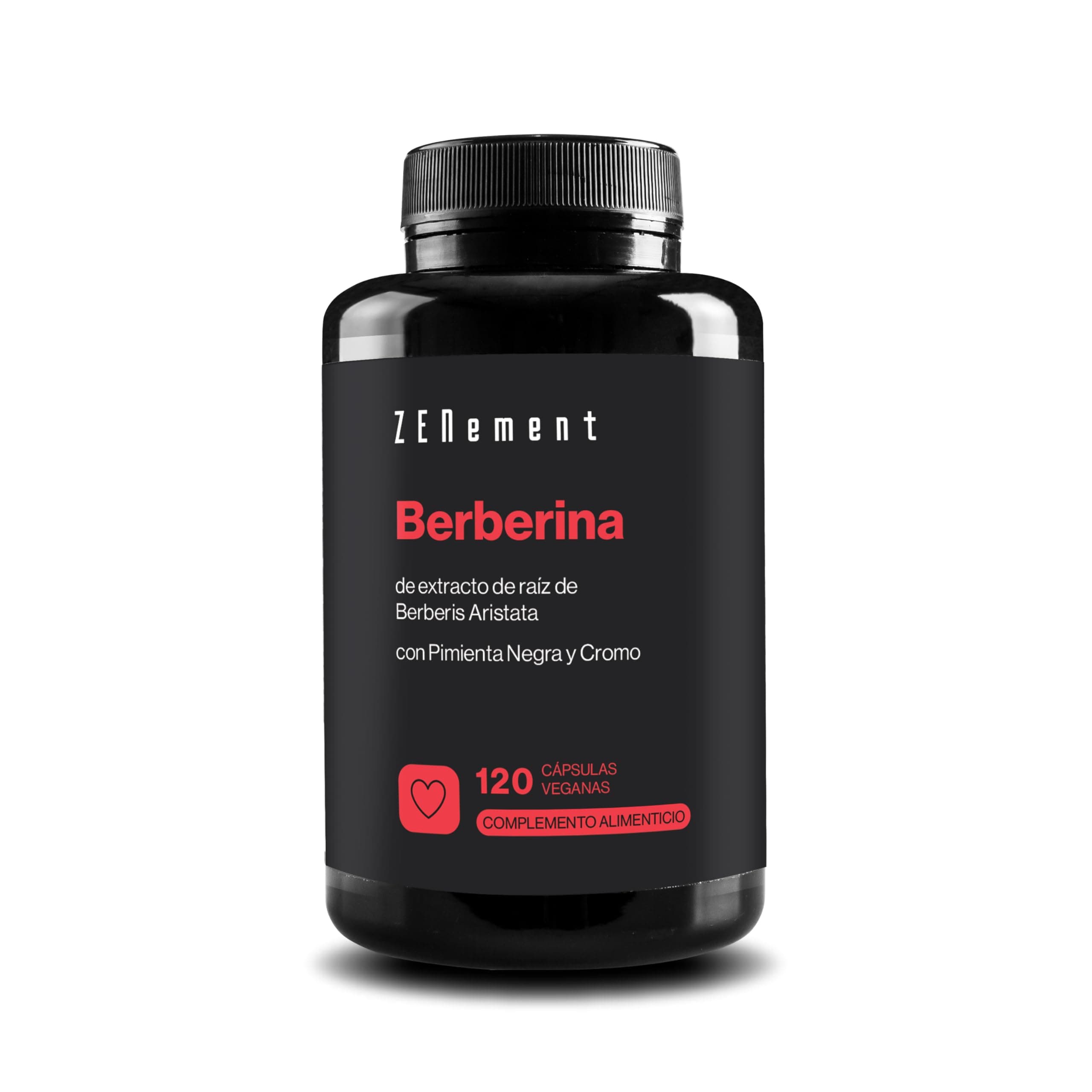 Berberina, 120 Cápsulas Veganas | con Pimienta Negra y Cromo para una mejor absorción | Extracto concentrado de Berberis Aristata | 500 mg | Sin Gluten, Sin GMO | Zenement