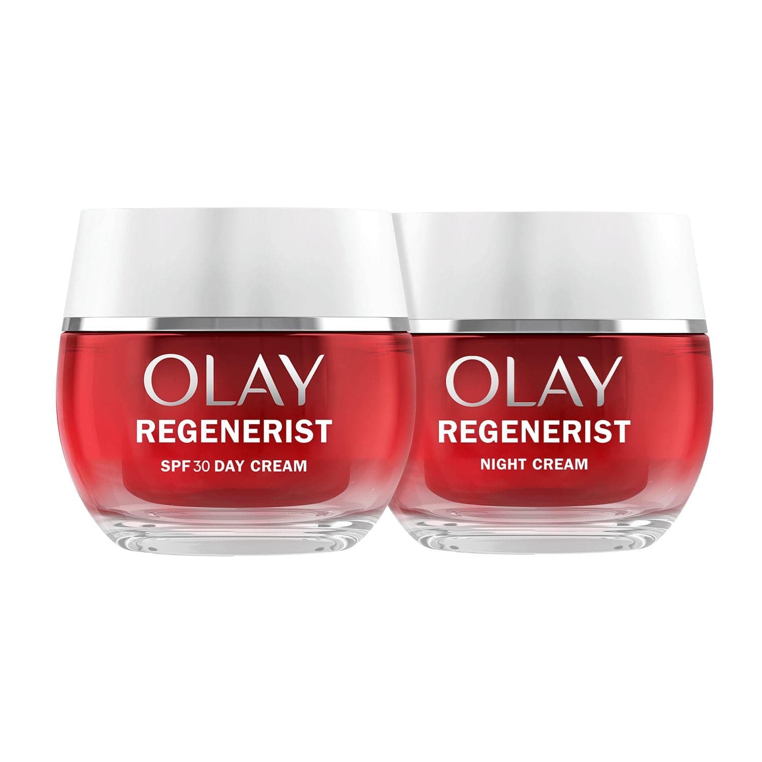 Olay Regenerist Crema Facial de Día SPF30 50ml Y Olay Regenerist Crema De Noche 50mL. Pack De 2 Cremas Hidratantes Antiarrugas y Reafirmantes