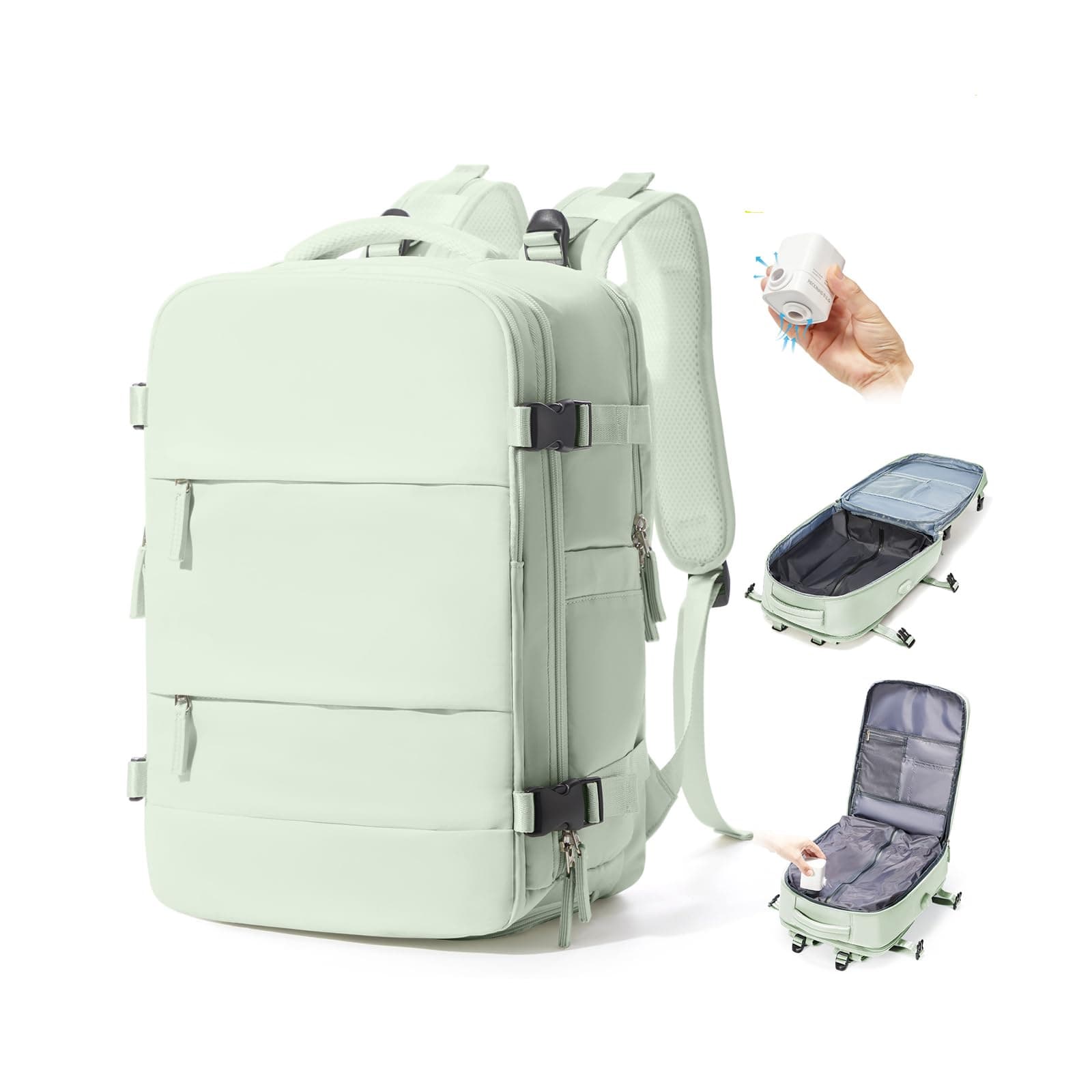 BJLFS Zaino Ryanair 40x30x20 Sottovuoto con pompa Zaino da Viaggio aereo Cabina 40x30x20 Impermeabile Bagaglio a Mano Wizzair Sottovuoto Borse da Cabina per Easyjet 45x36x20 Zaino Airback Donna