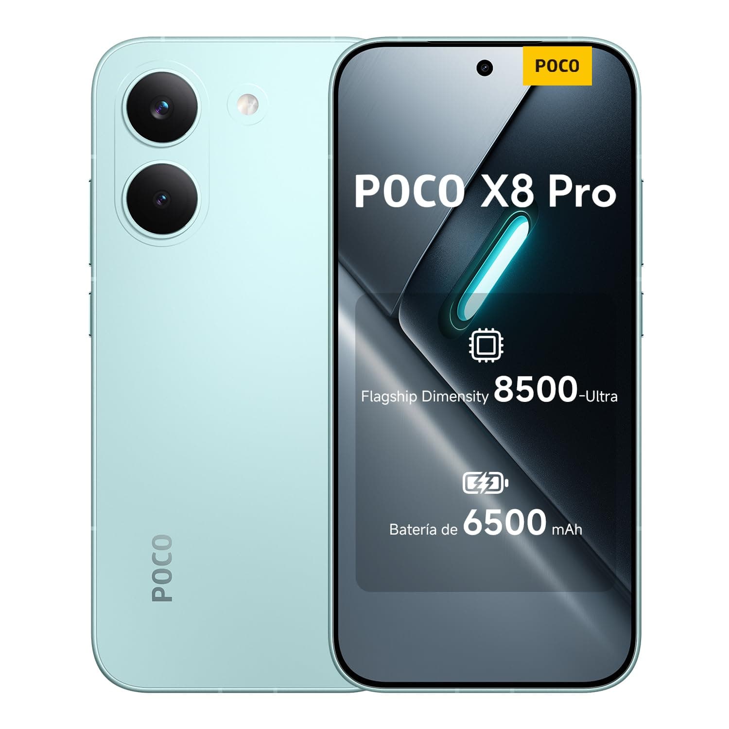 XIAOMI POCO X8 Pro - Smartphone de 8+512GB, Dimensity 8500-Ultra, batería de 6500 mAh, Sensor Sony IMX882 de 50MP con OIS, 1 año de garantía Extra, Cargador no Incluido, Verde (Versión ES) | Cámara de 50 MP, 2511FPC34G
