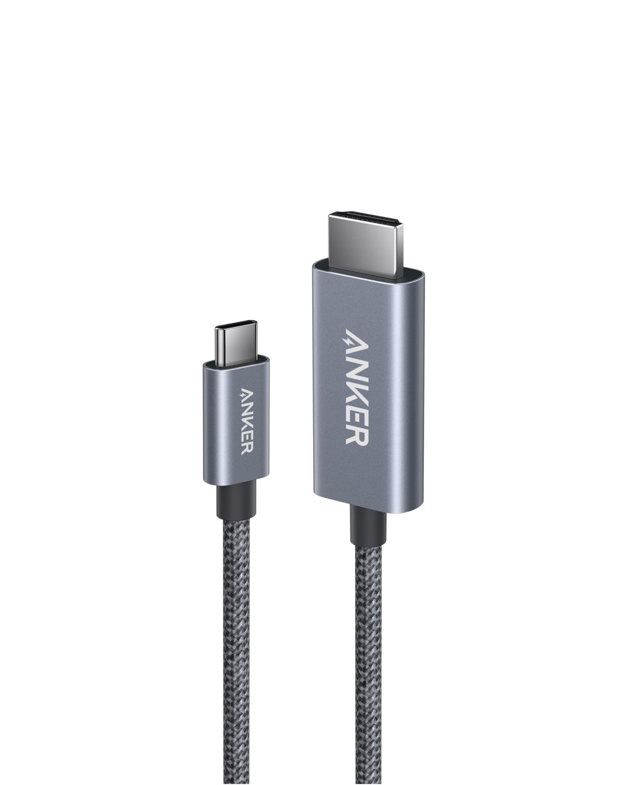 Anker HDMI-Kabel, 4K@60Hz HDR HDMI auf USB-C Kabel, ultraschnelles USB-C auf HDMI-Kabel aus Nylon geflochten mit Advanced Shielding, Thunderbolt 5/4/3, für MacBook, iPad, iPhone, HD TV & mehr (90cm)