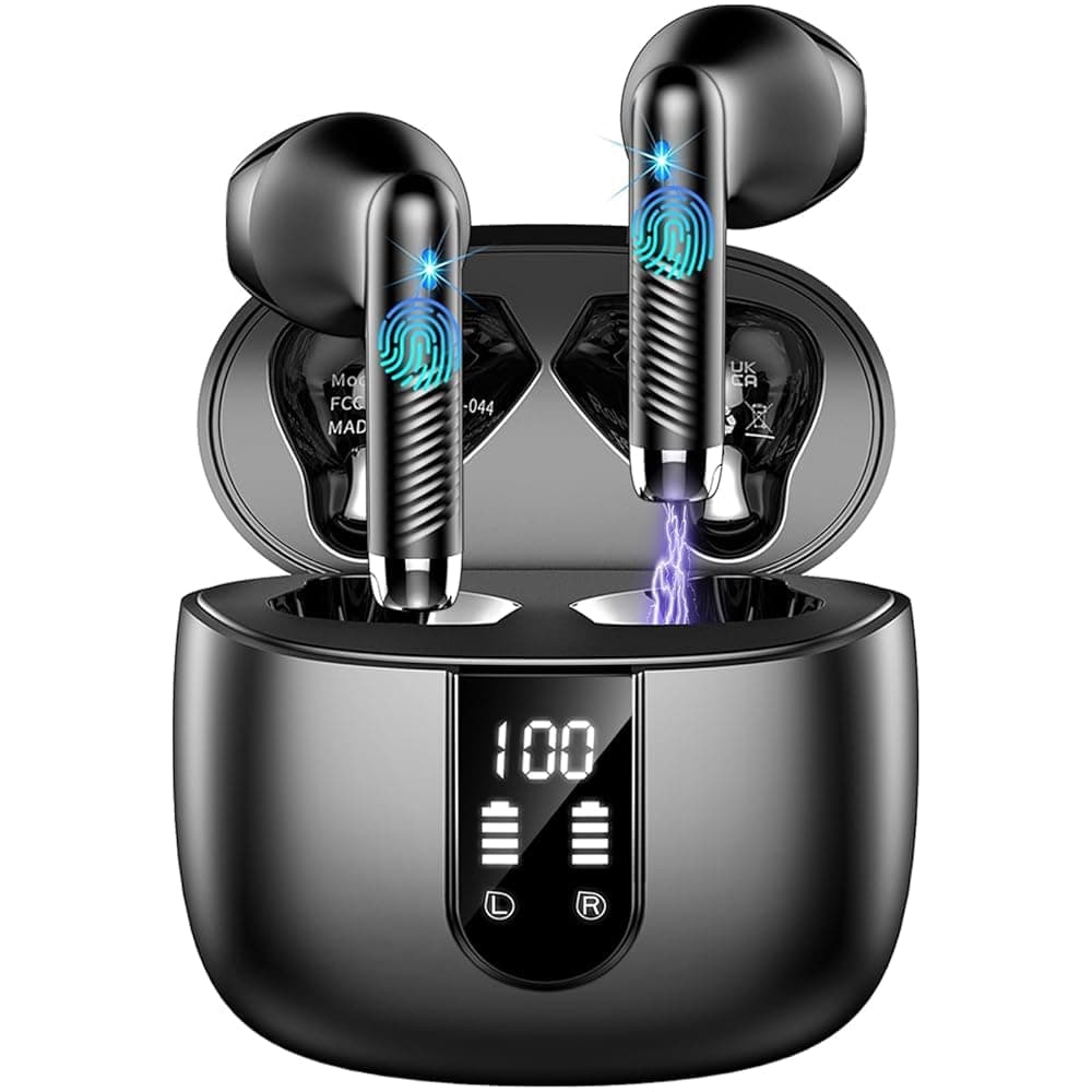 Ecouteurs Bluetooth sans Fil, Écouteurs Bluetooth 5.4 2026 Écouteurs sans Fil avec 4 ENC Réduction de Bruit Mic, IP7 Étanches Oreillette Bluetooth 56H Stéréo USB-C Casque Bluetooth pour Sport/Travail