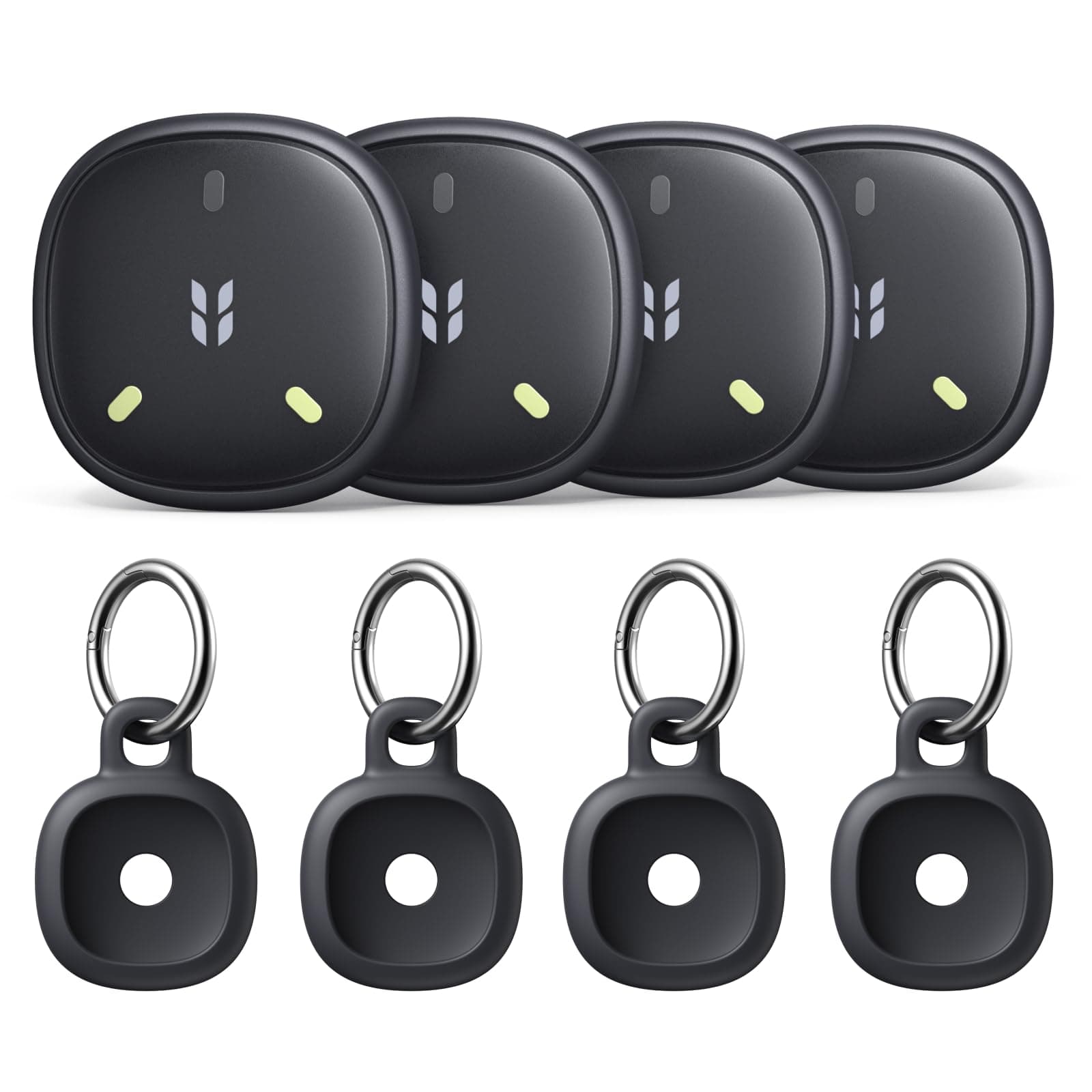 UGREEN FineTrack Mini 2 Finder Tag 110dB Fluorescence IP68 Traceur Fonctionne avec Find My iOS Uniquement 7 Ans Batterie Localisateur d'Objets Bluetooth pour Clés Portefeuilles Bagage Sacs Lot de 4