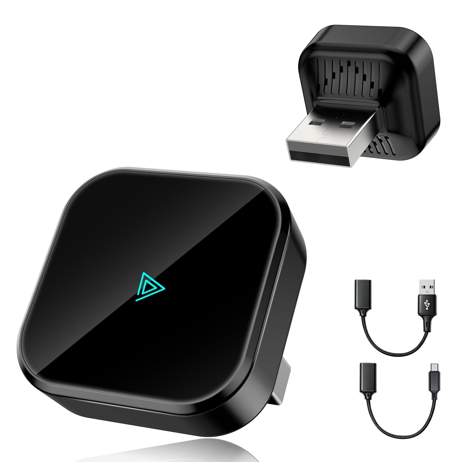 D1 Adaptateur CarPlay sans fil pour iOS, Conversion de CarPlay filaire en CarPlay sans fil, Plug & Play avec USB/Type-C, mini et stable, compatible avec iOS 10+ et les véhicules à partir de 2016