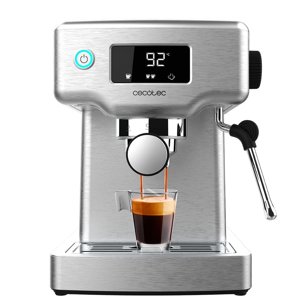 Cecotec Macchina da caffè espresso Power Espresso 20 Barista Compact. 1465 W, Thermoblock, 20 Bar, Vaporizzatore, 2 tazze di caffè, Serbatoio d'acqua estraibile di 1,8 Litri, Vassoio scaldatazze | Blocco termico, 20 bar, vaporizzatore, 2 tazze da caffè, serbatoio dell'acqua rimovibile, vassoio per riscaldare le tazze