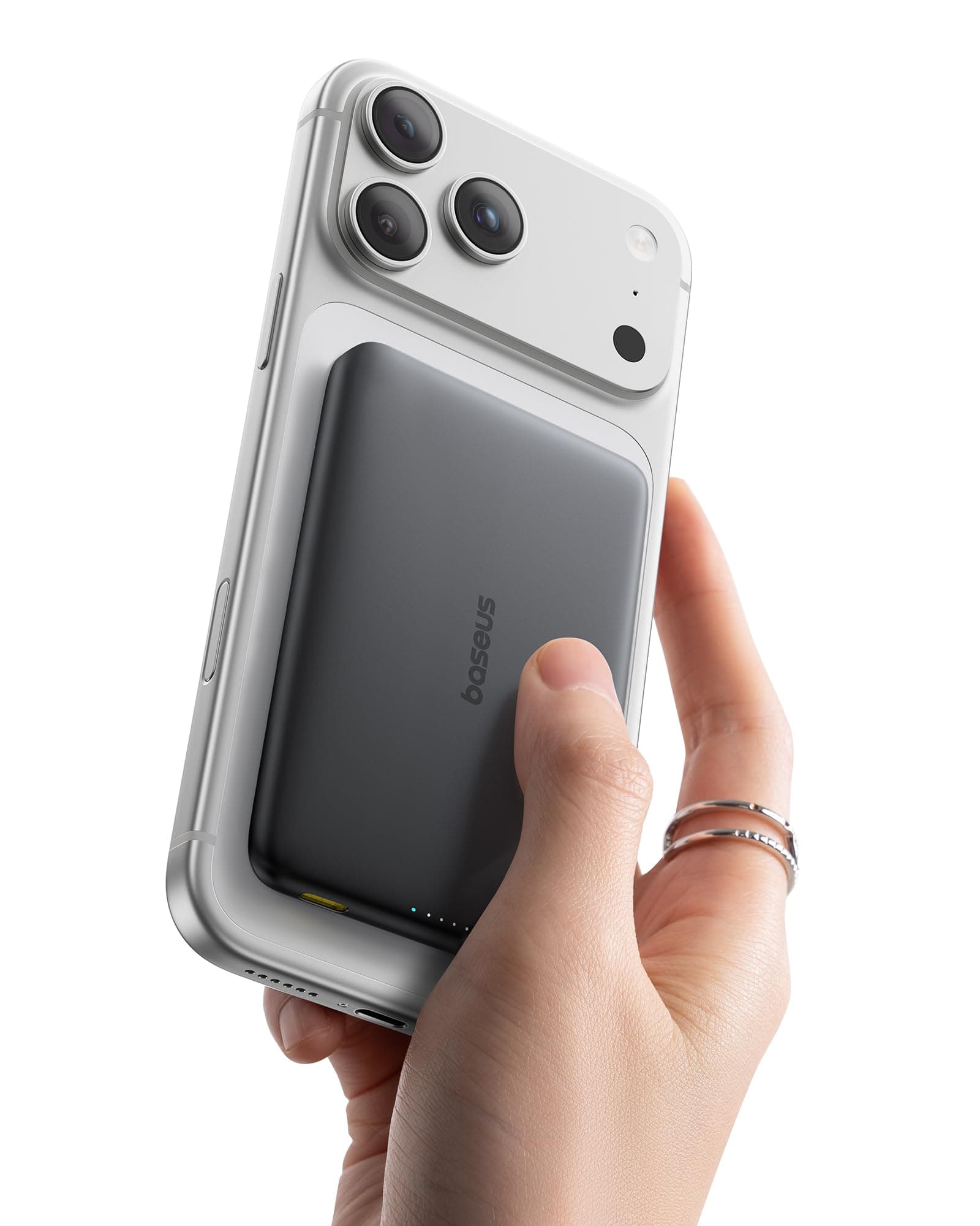 Baseus Picogo AM41 Power Bank, 10000mAh Qi2 Magsafe Powerbank 15W Wireless, Ultra Slim, Ricarica Rapida PD 27W, Magnetico Batteria Esterna per iPhone 17/16/15/14/13/12, Nero